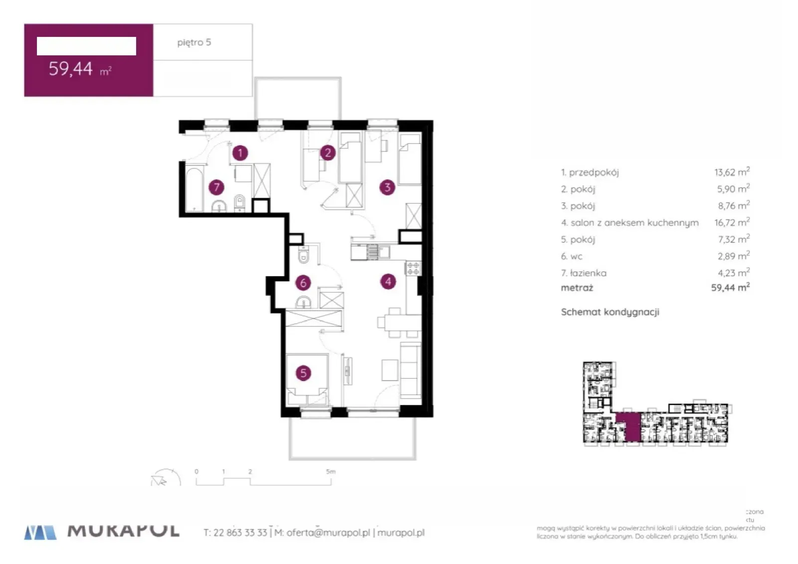 Floor plan: Apartment no. 4.B.5.01