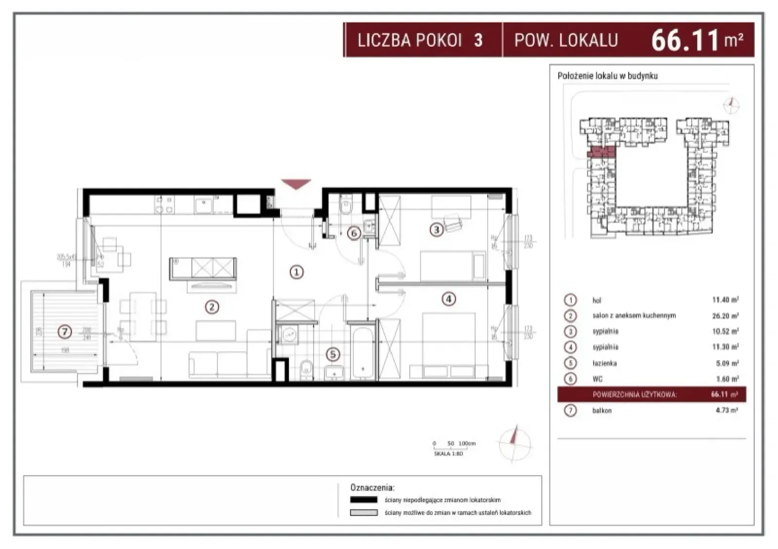 Floor plan: Apartment no. H/6/185