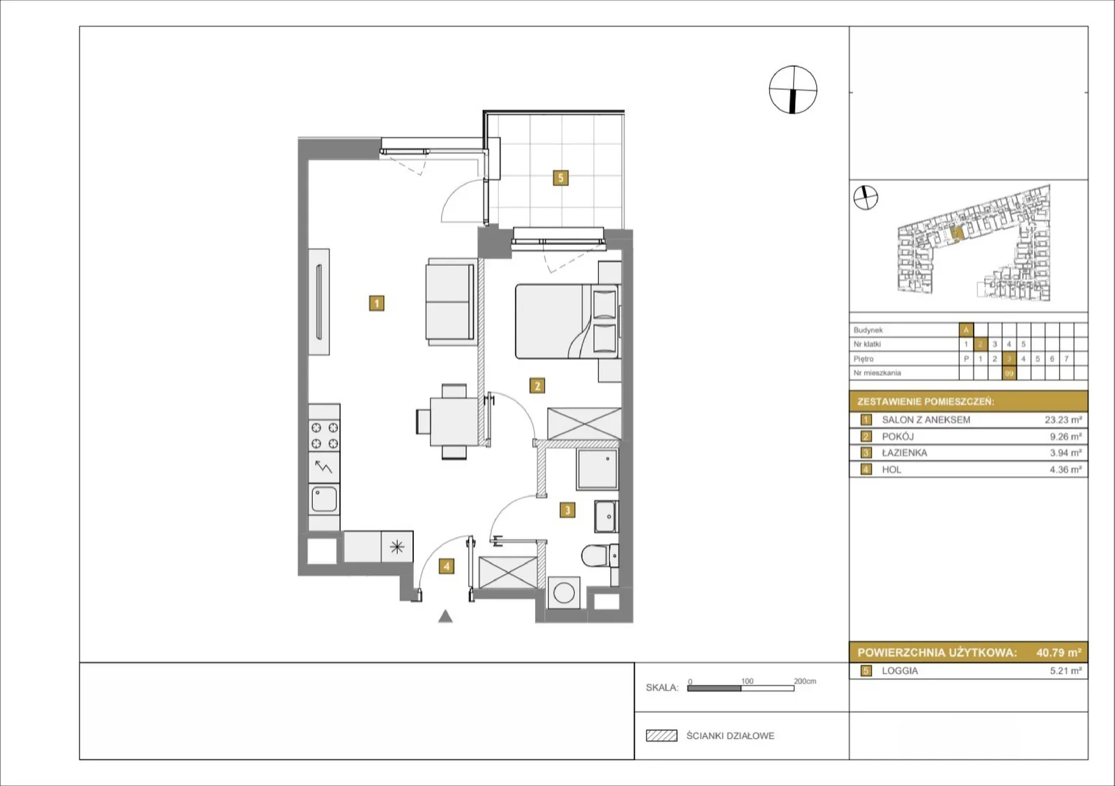 Floor plan: Apartment no. A99
