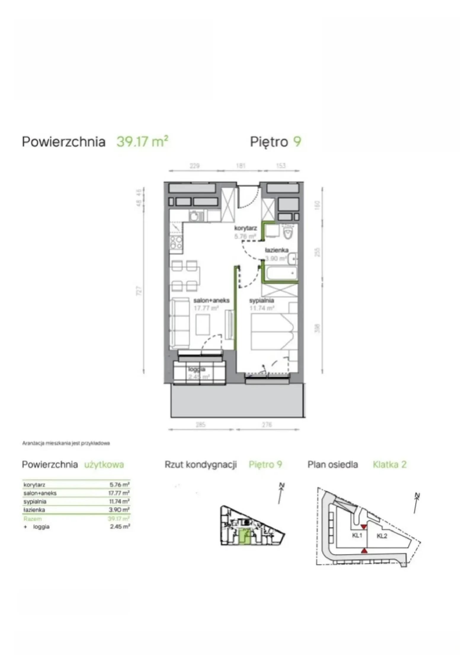 Floor plan: Apartment no. K2/9/43