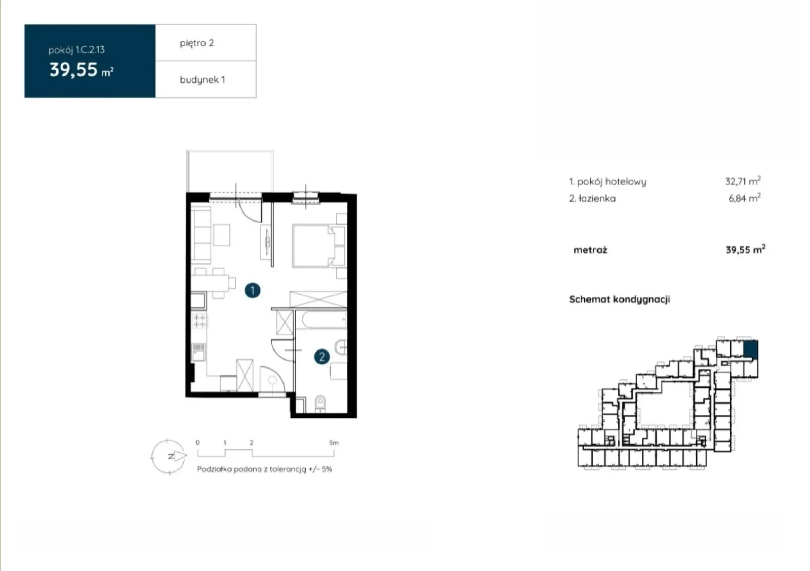 Floor plan: Apartment no. 1.C.2.13