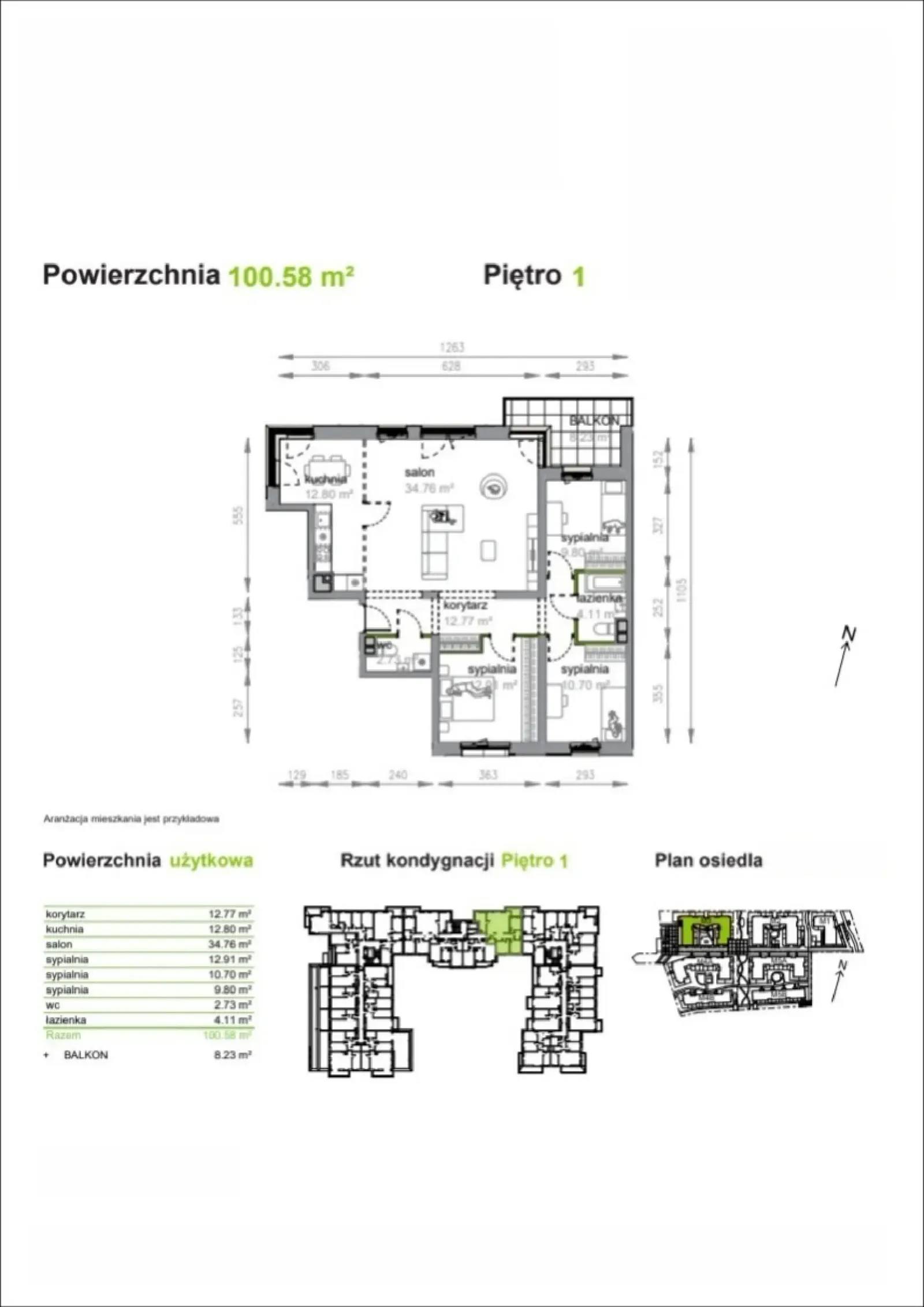 Rzut: Lokal M3/2/1/5, 4 pok.
