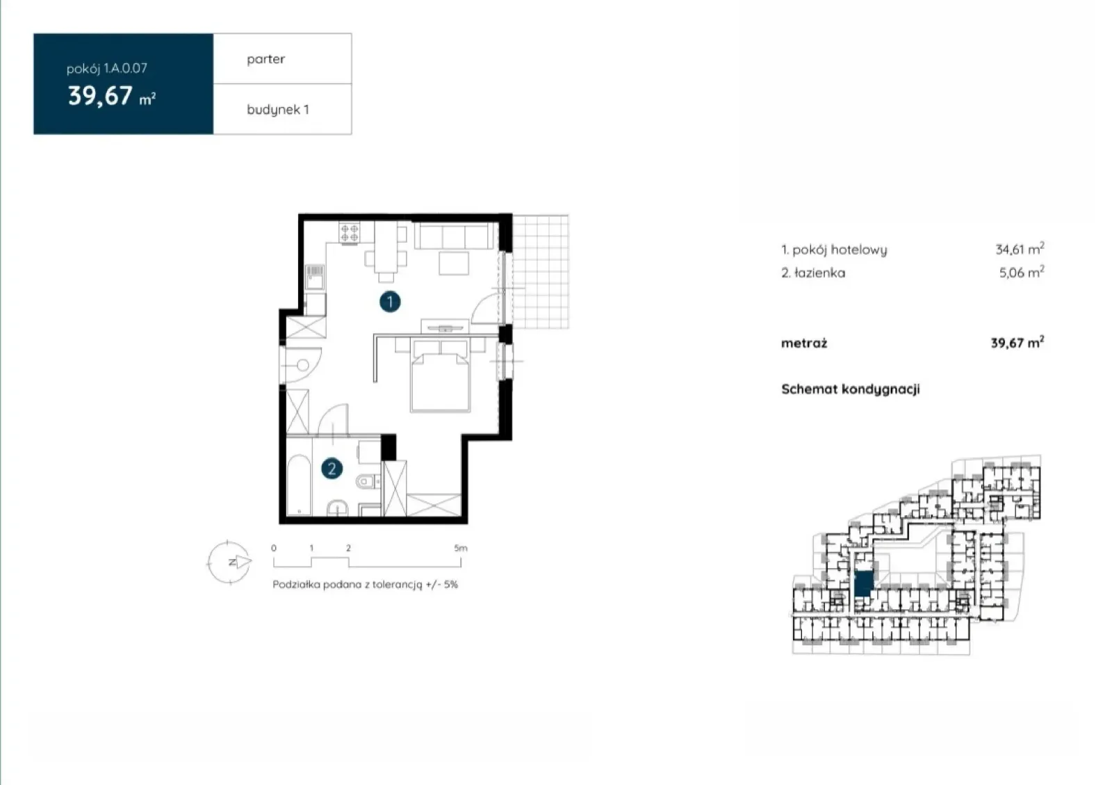 Floor plan: Apartment no. 1.A.0.07