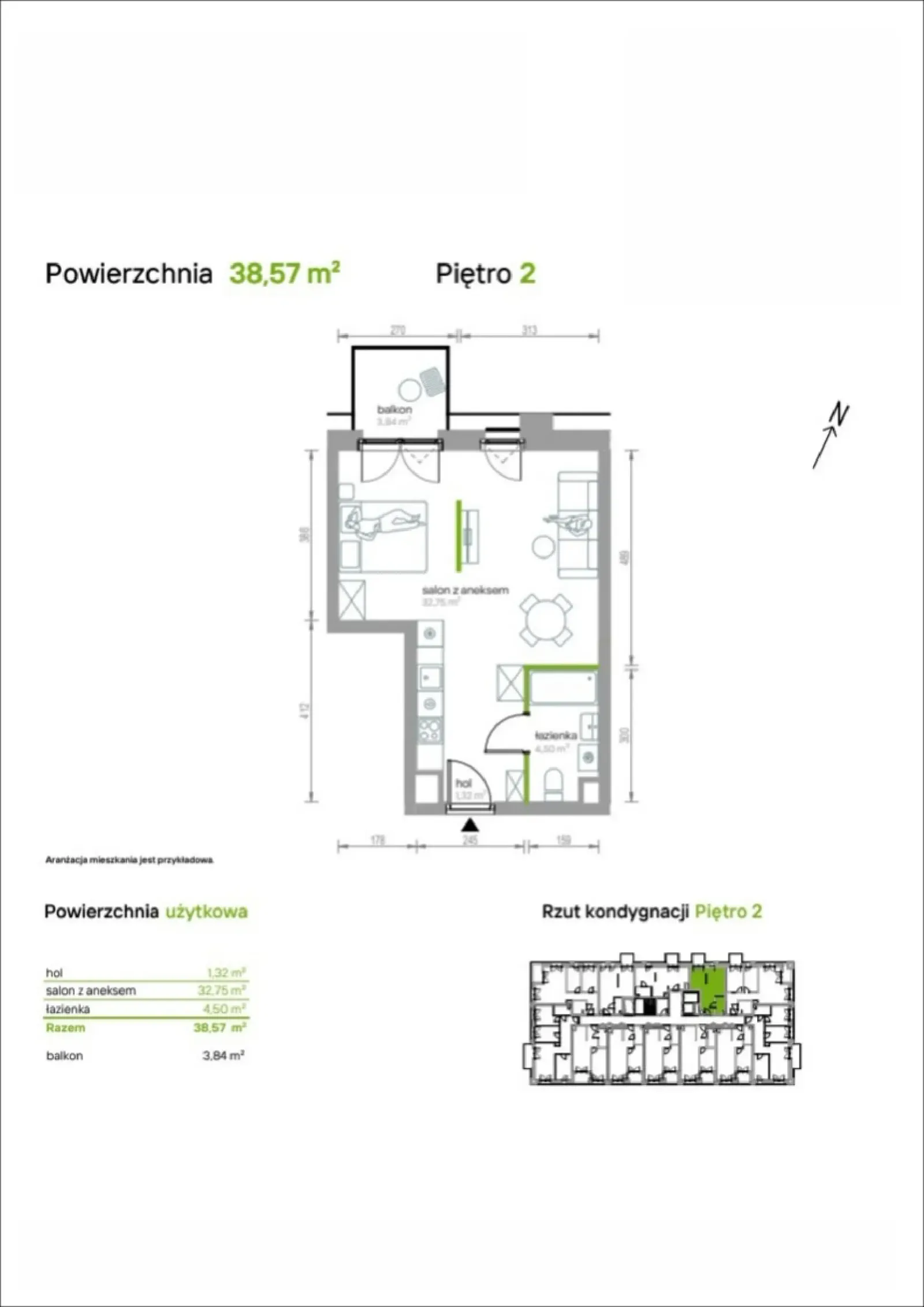 Rzut: Lokal 2/A/08, 1 pok.