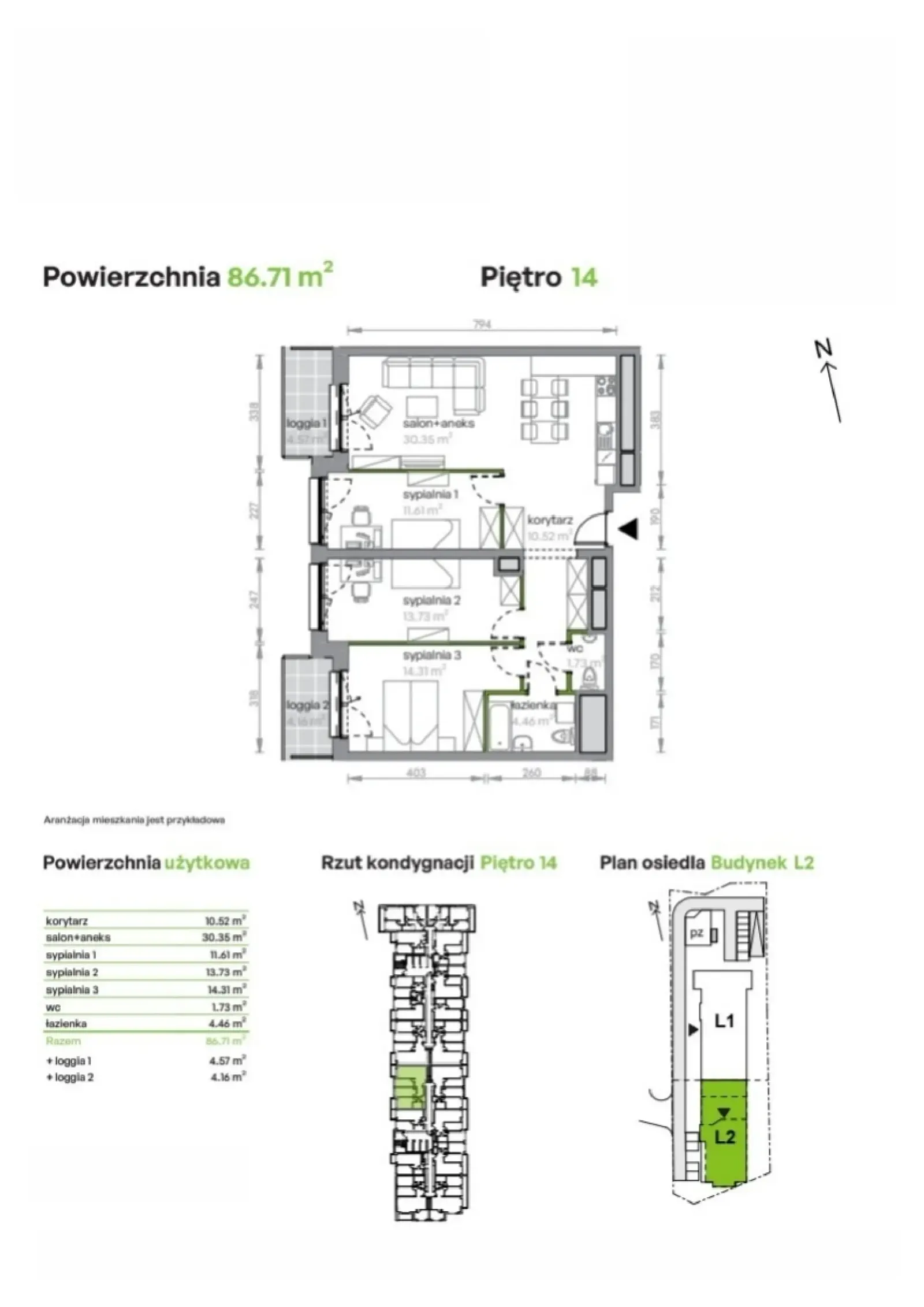 Rzut: Lokal L2/14/114, 4 pok.