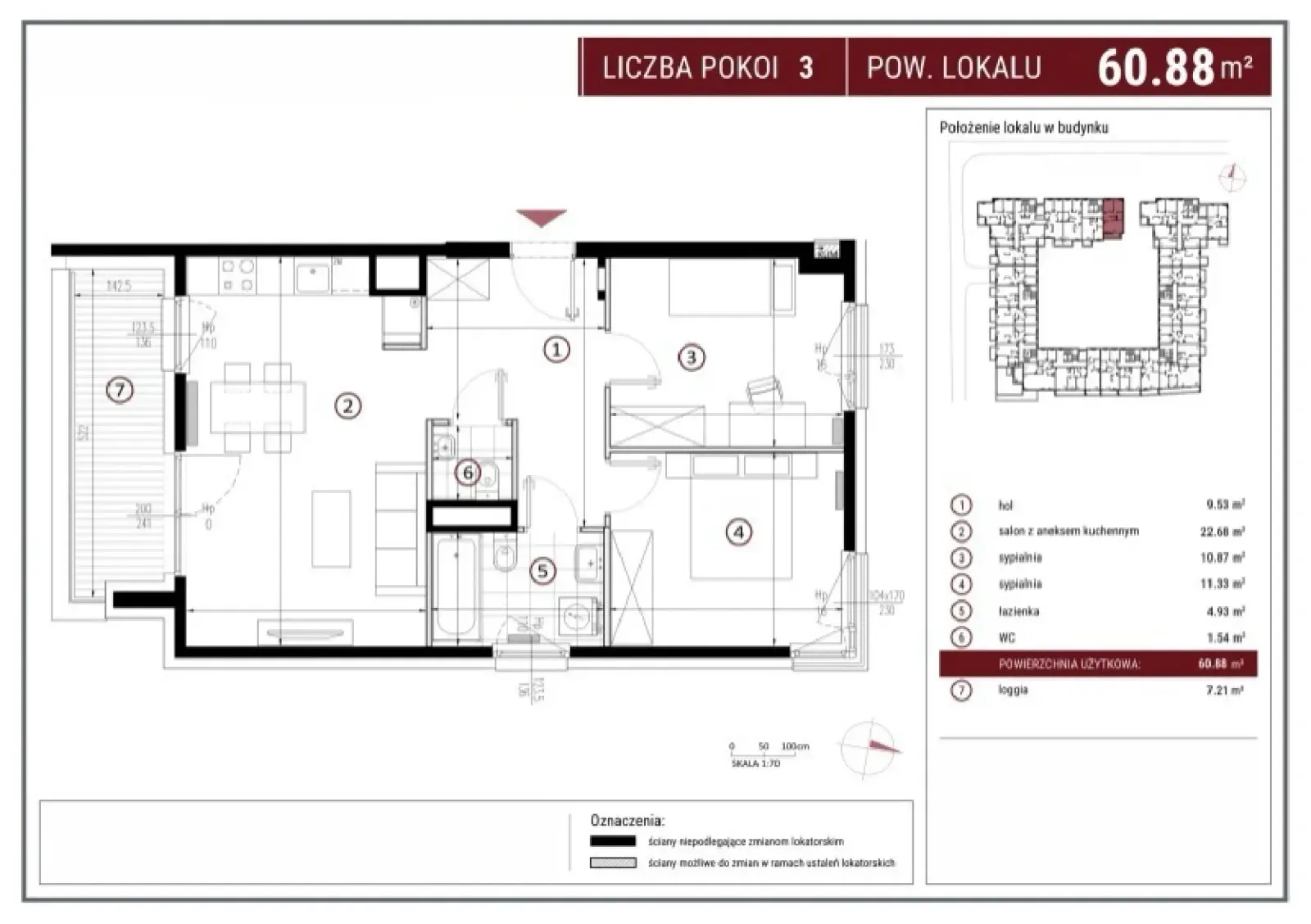 Floor plan: Apartment no. I/6/210