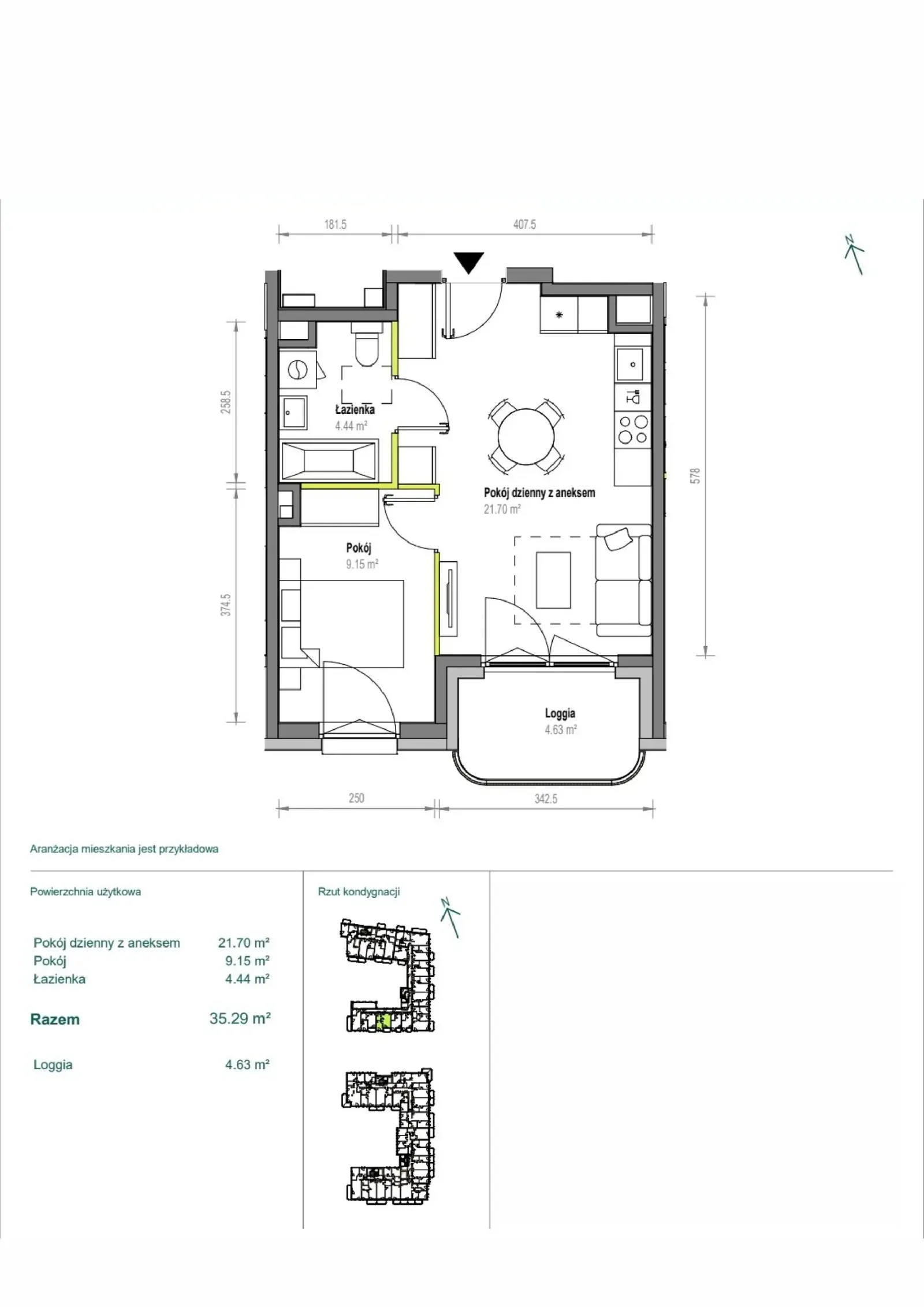 Floor plan: Apartment no. A/2/60