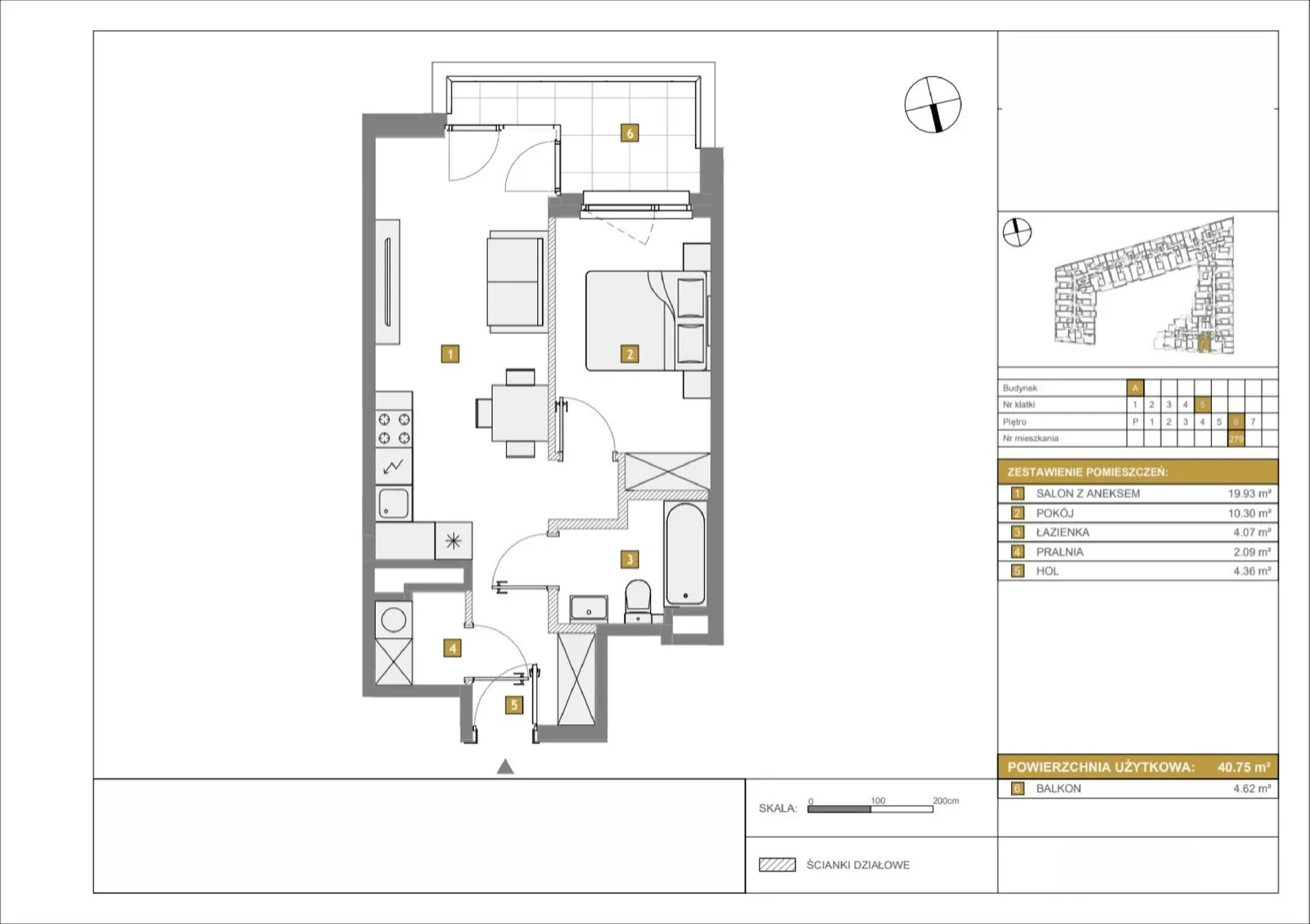 Floor plan: Apartment no. A279