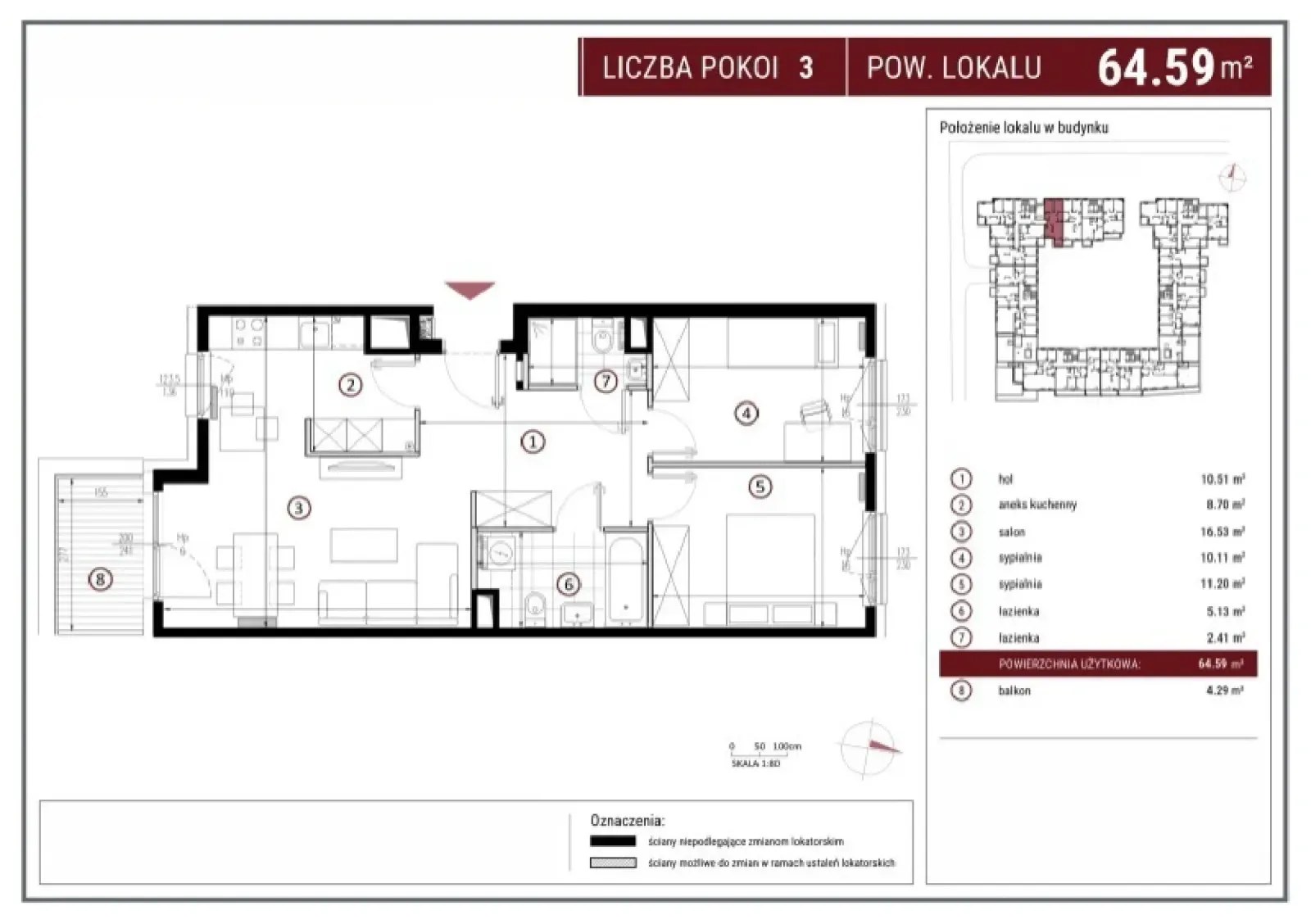 Floor plan: Apartment no. H/7/188