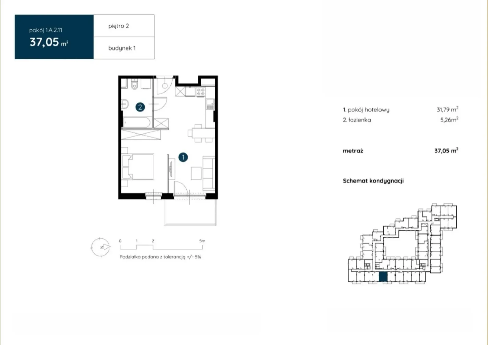 Floor plan: Apartment no. 1.A.2.11
