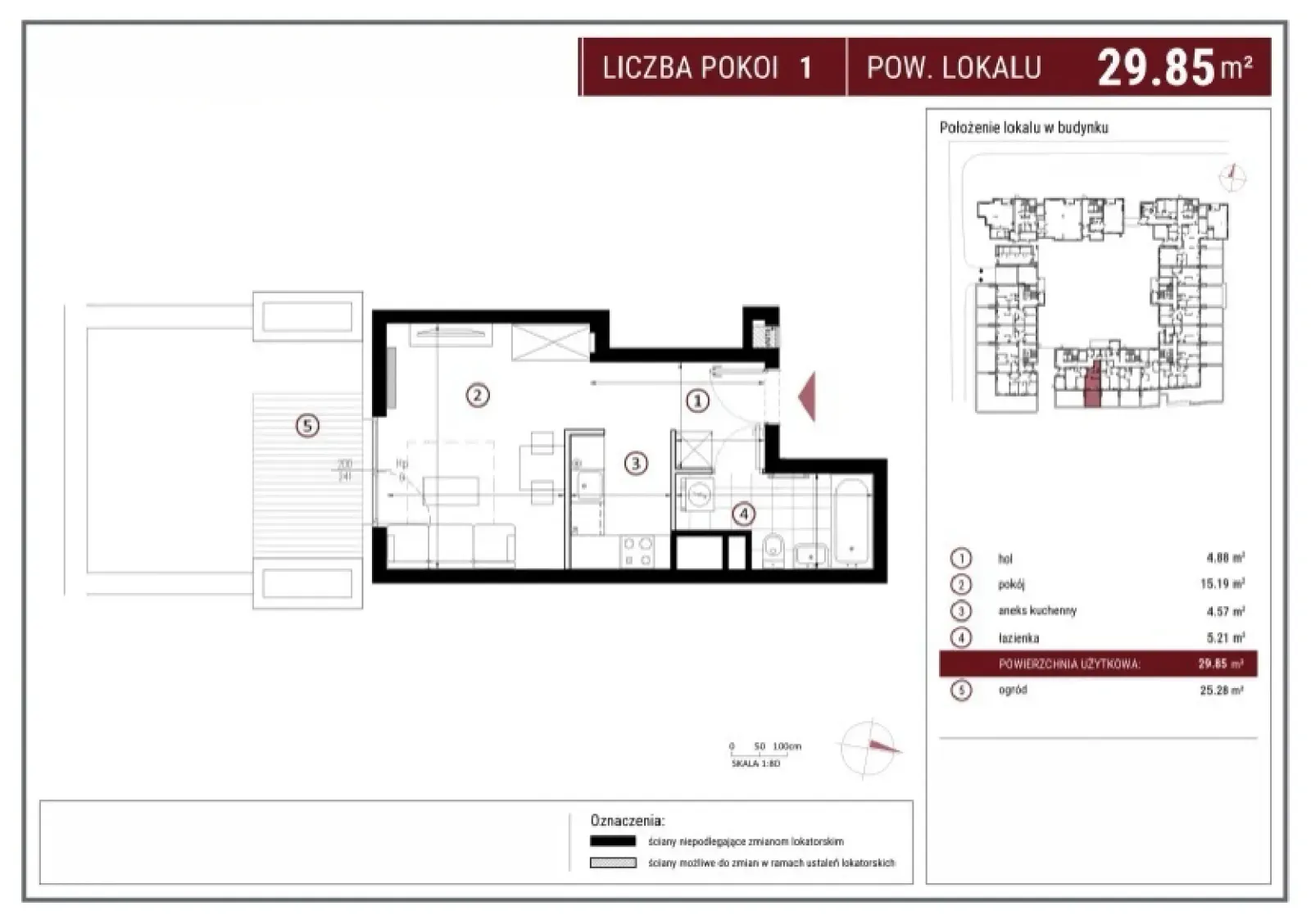 Rzut: Lokal E/1/103, 1 pok.