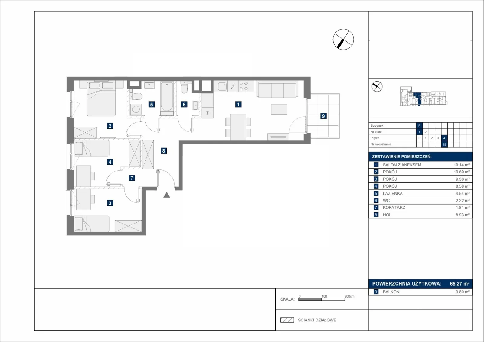 Floor plan: Apartment no. B19