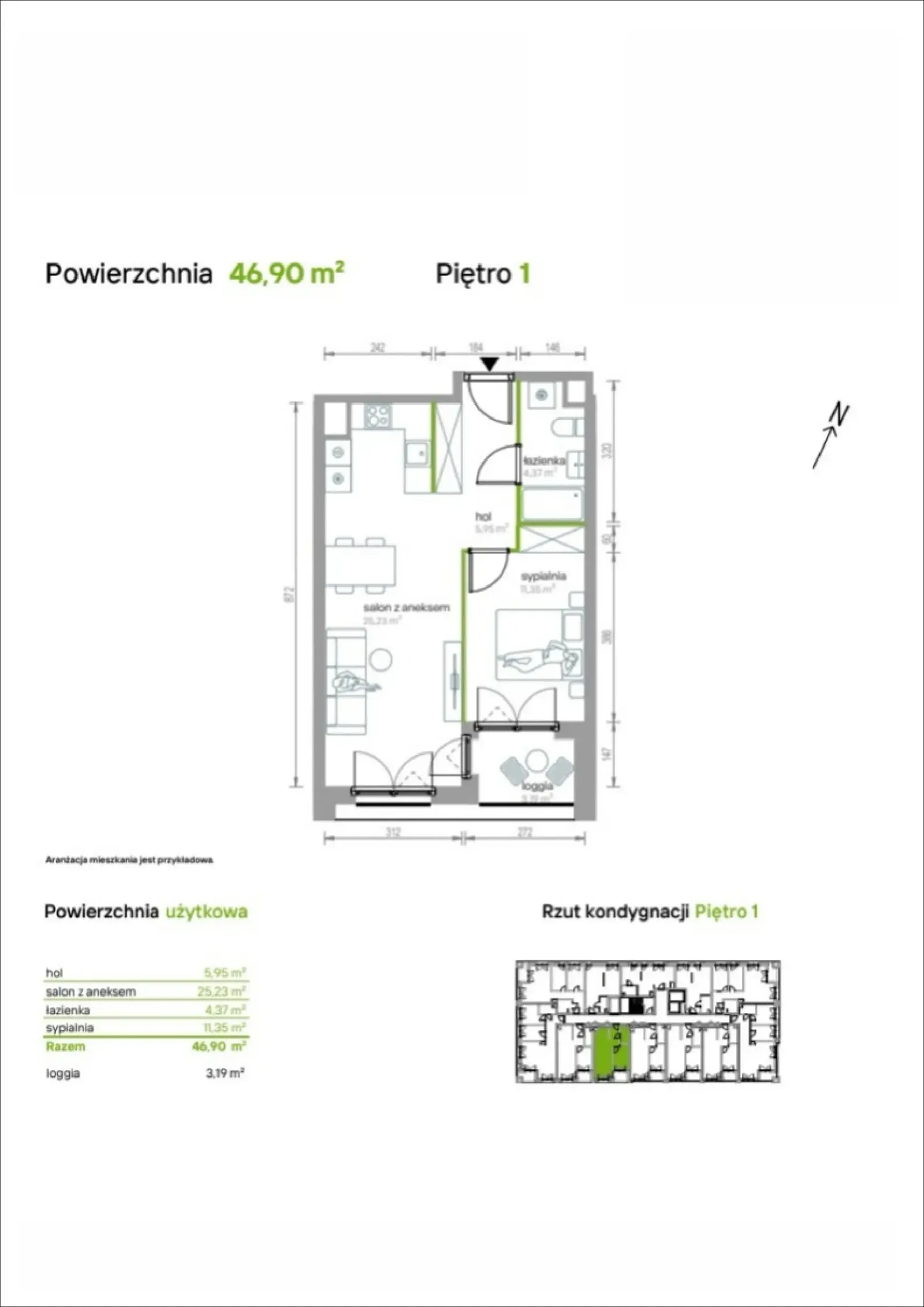 Rzut: Lokal 1/A/02, 2 pok.