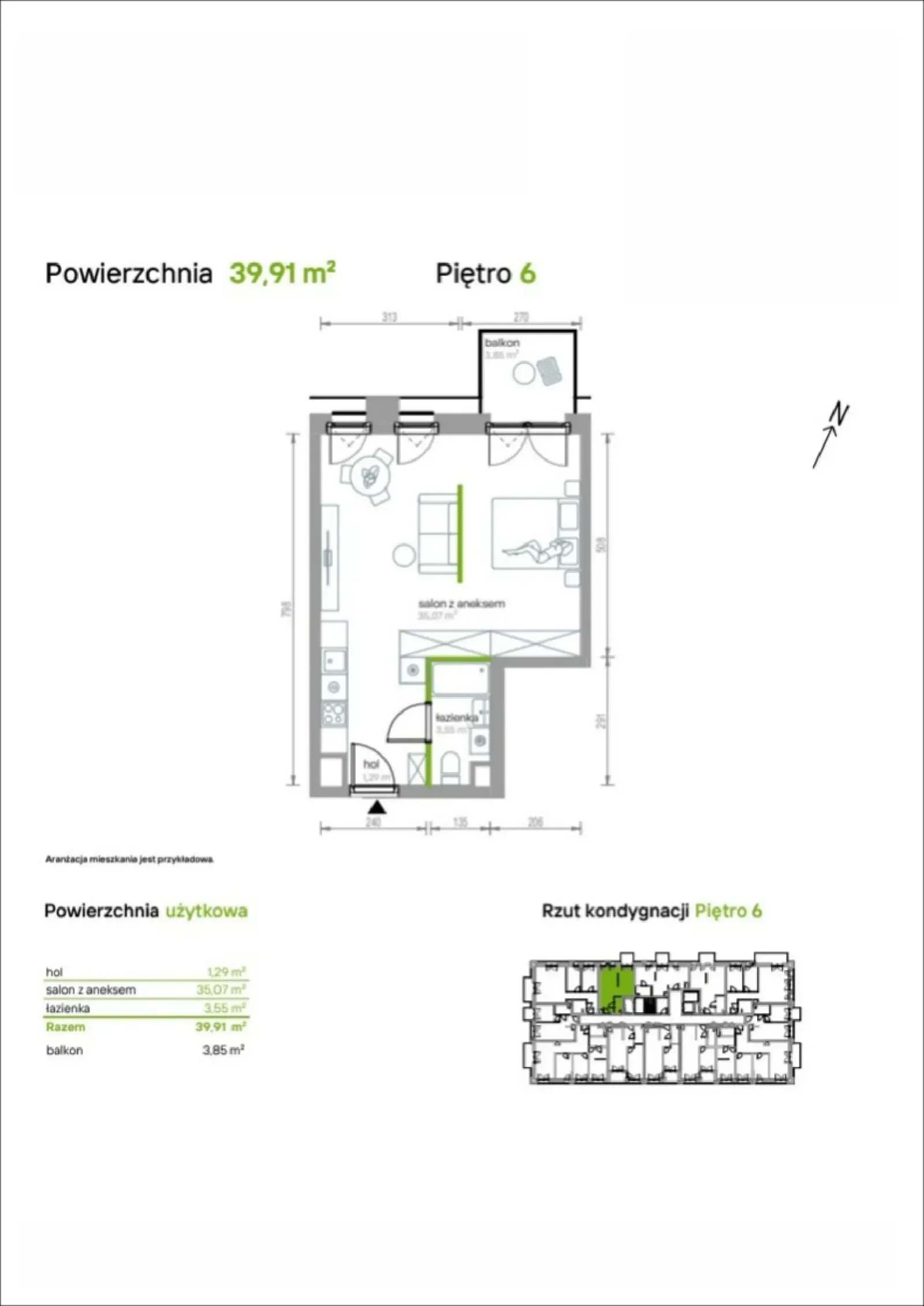 Rzut: Lokal 6/A/10, 1 pok.
