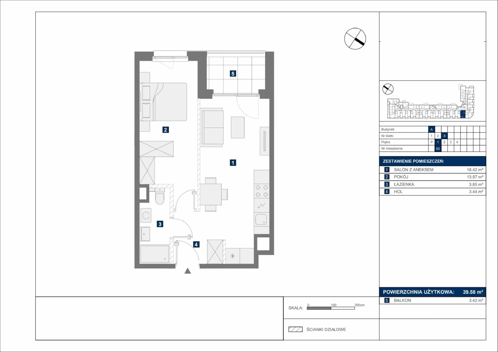 Floor plan: Apartment no. A60