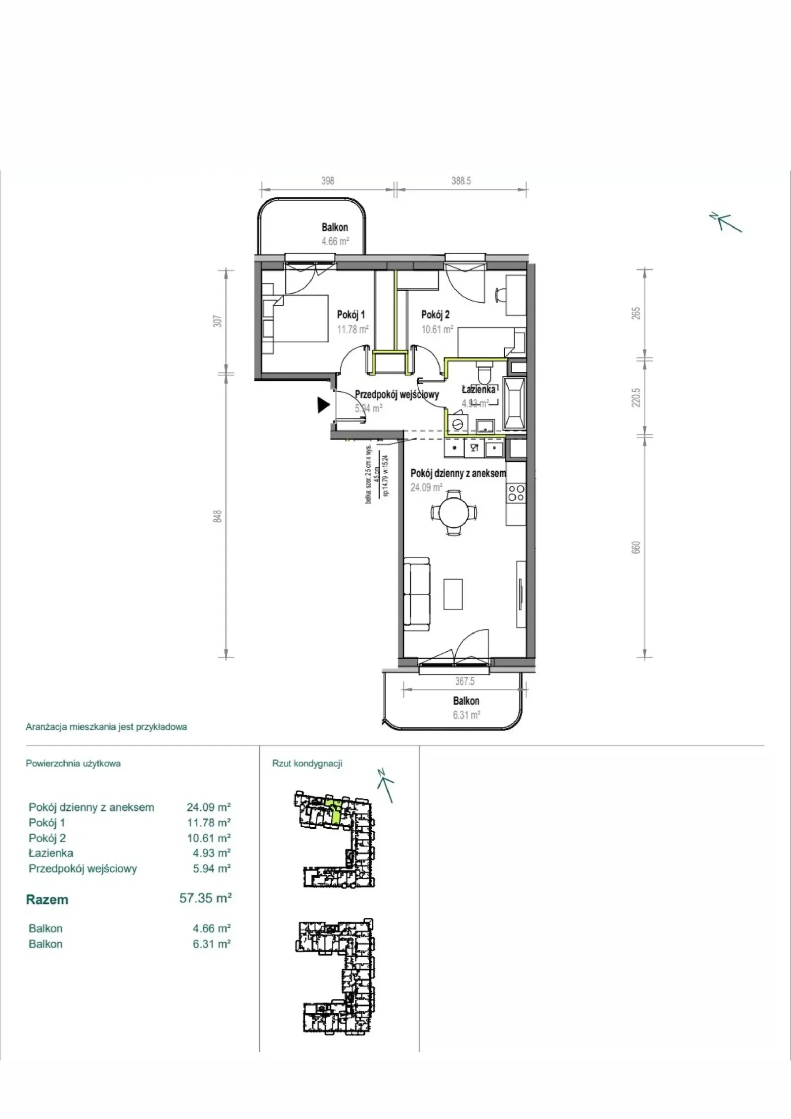 Floor plan: Apartment no. A/1/13