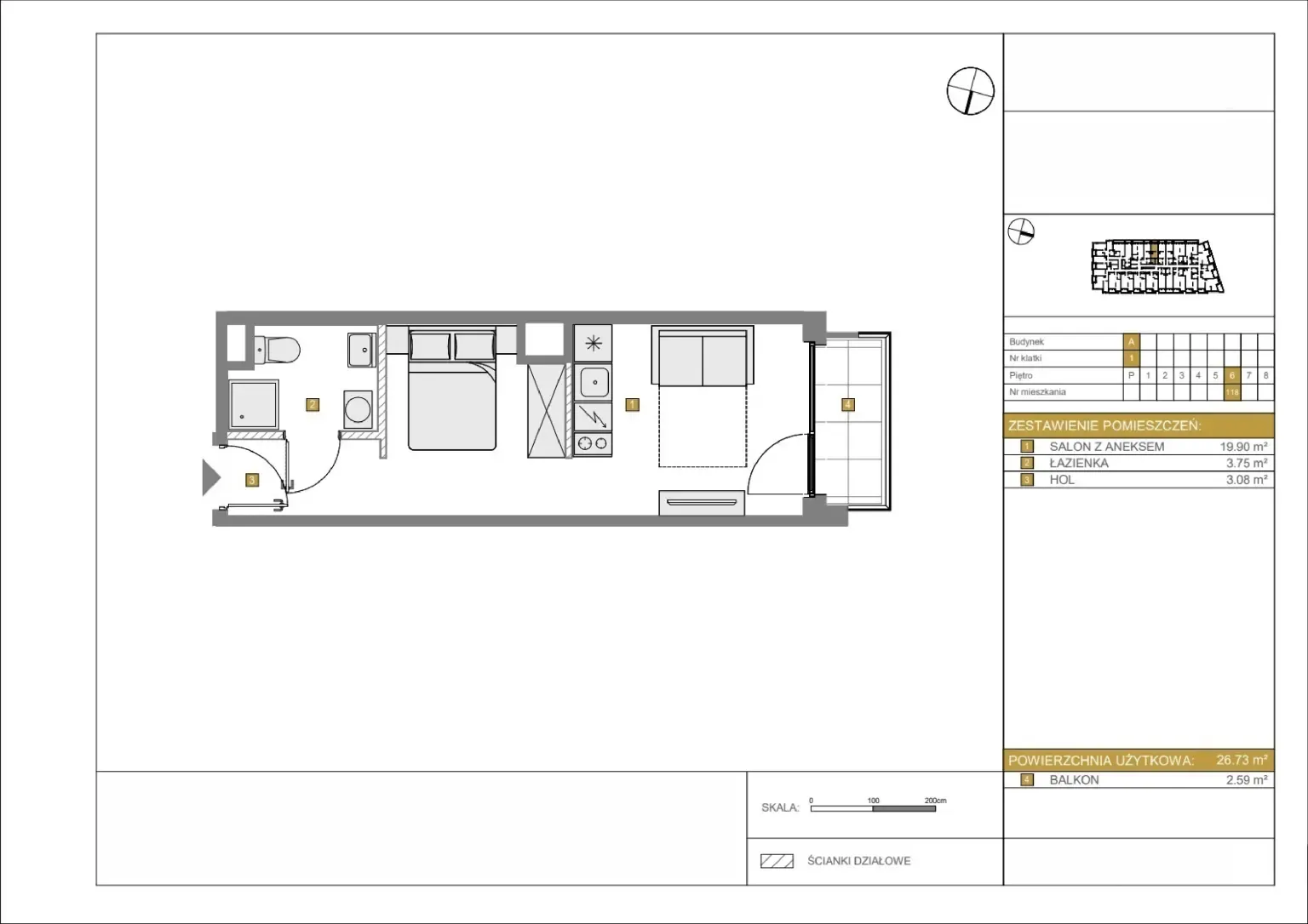 Floor plan: Apartment no. A118