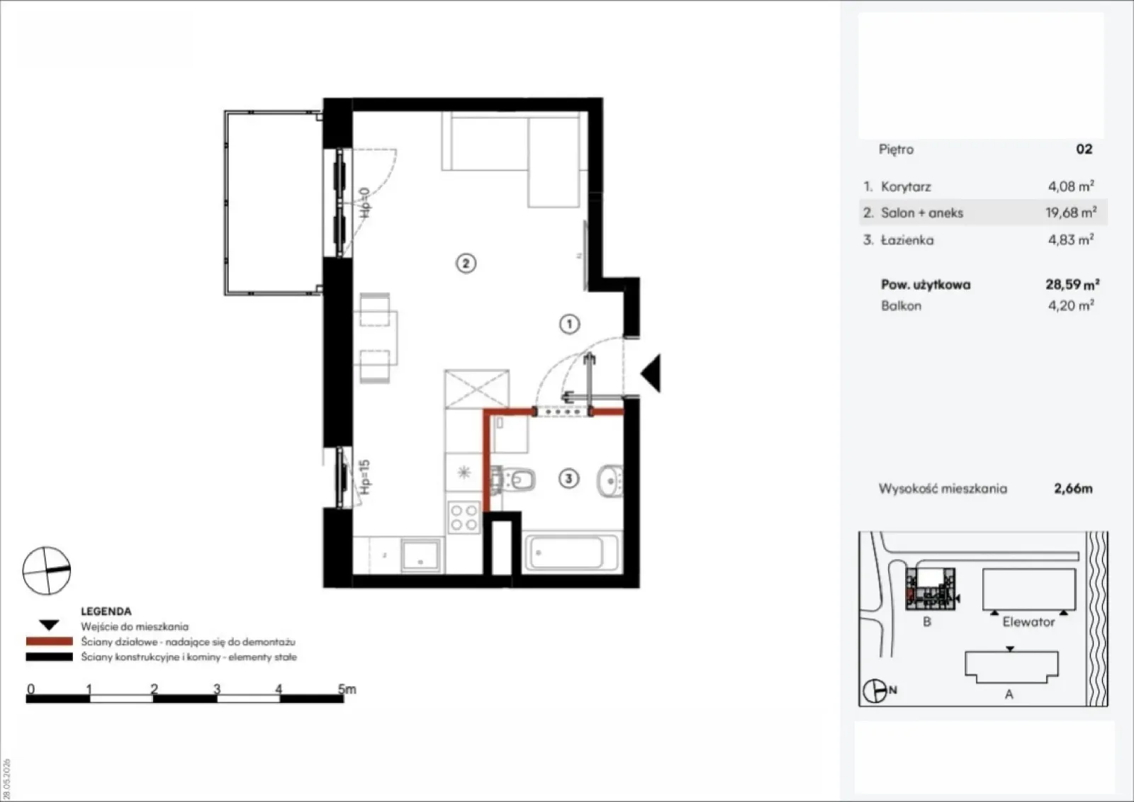 Floor plan: Apartment no. B.2.7