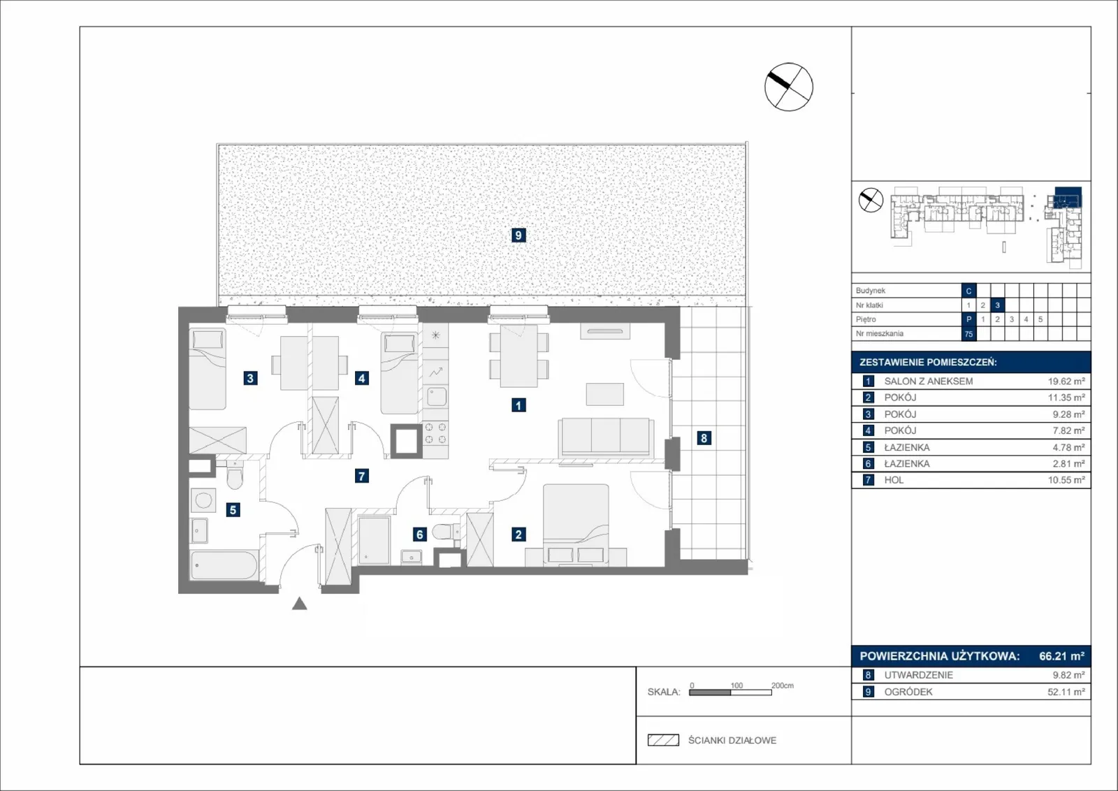 Floor plan: Apartment no. C75