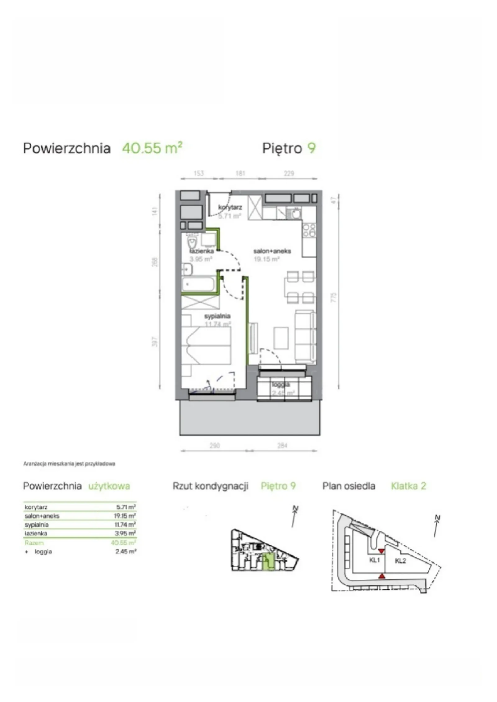 Floor plan: Apartment no. K2/9/42