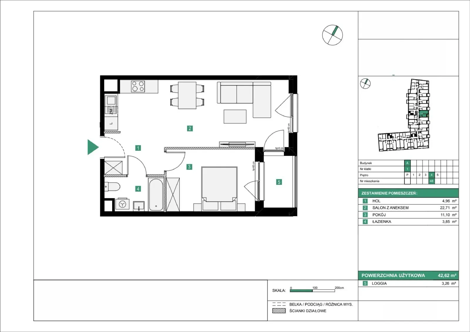 Floor plan: Apartment no. A48