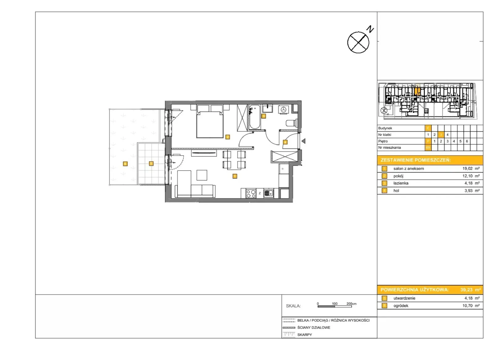 Floor plan: Apartment no. E69