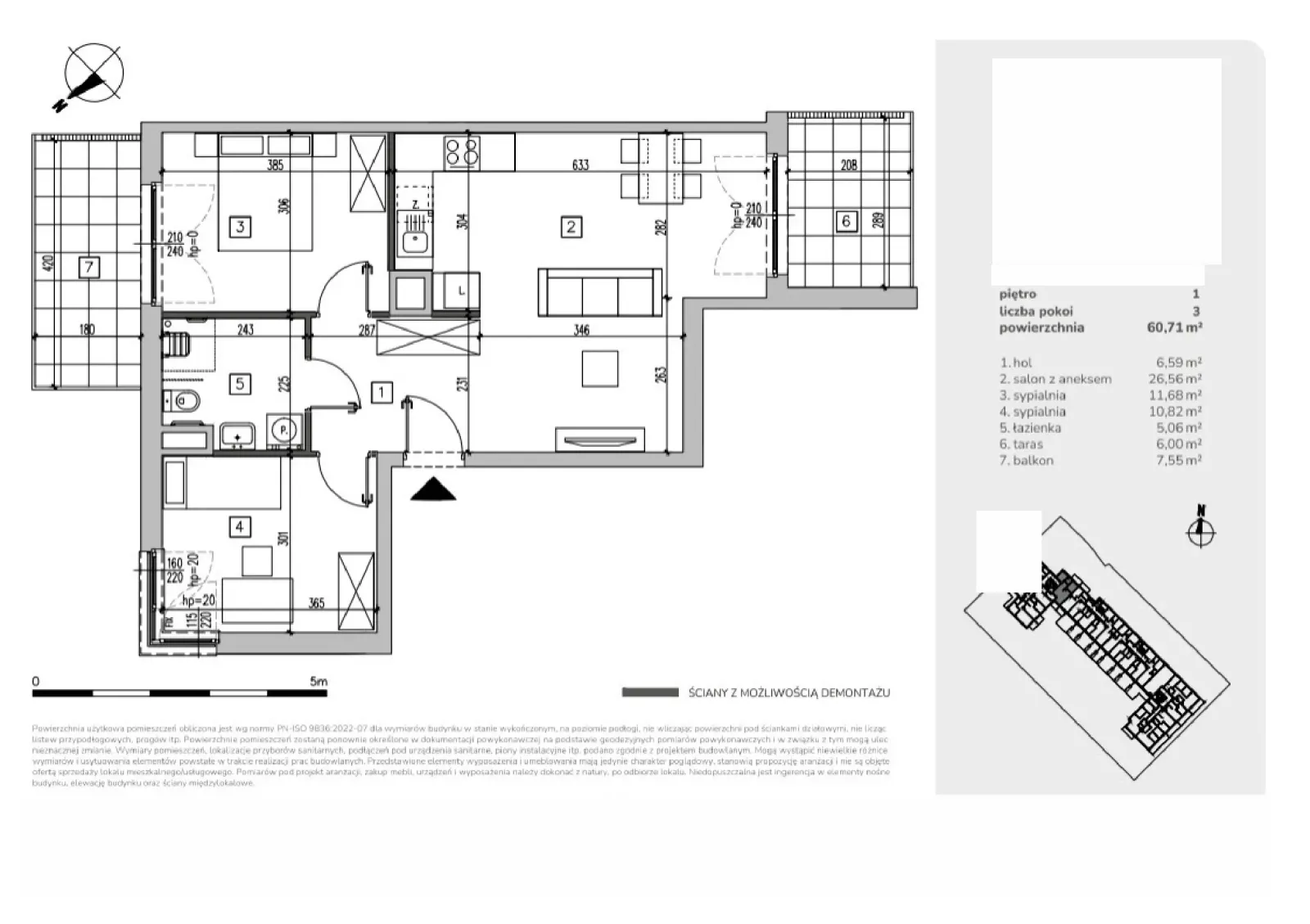 Floor plan: Apartment no. MA001
