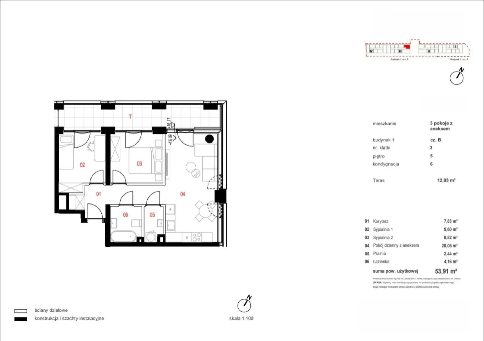 Floor plan: Apartment no. B/03/05/133