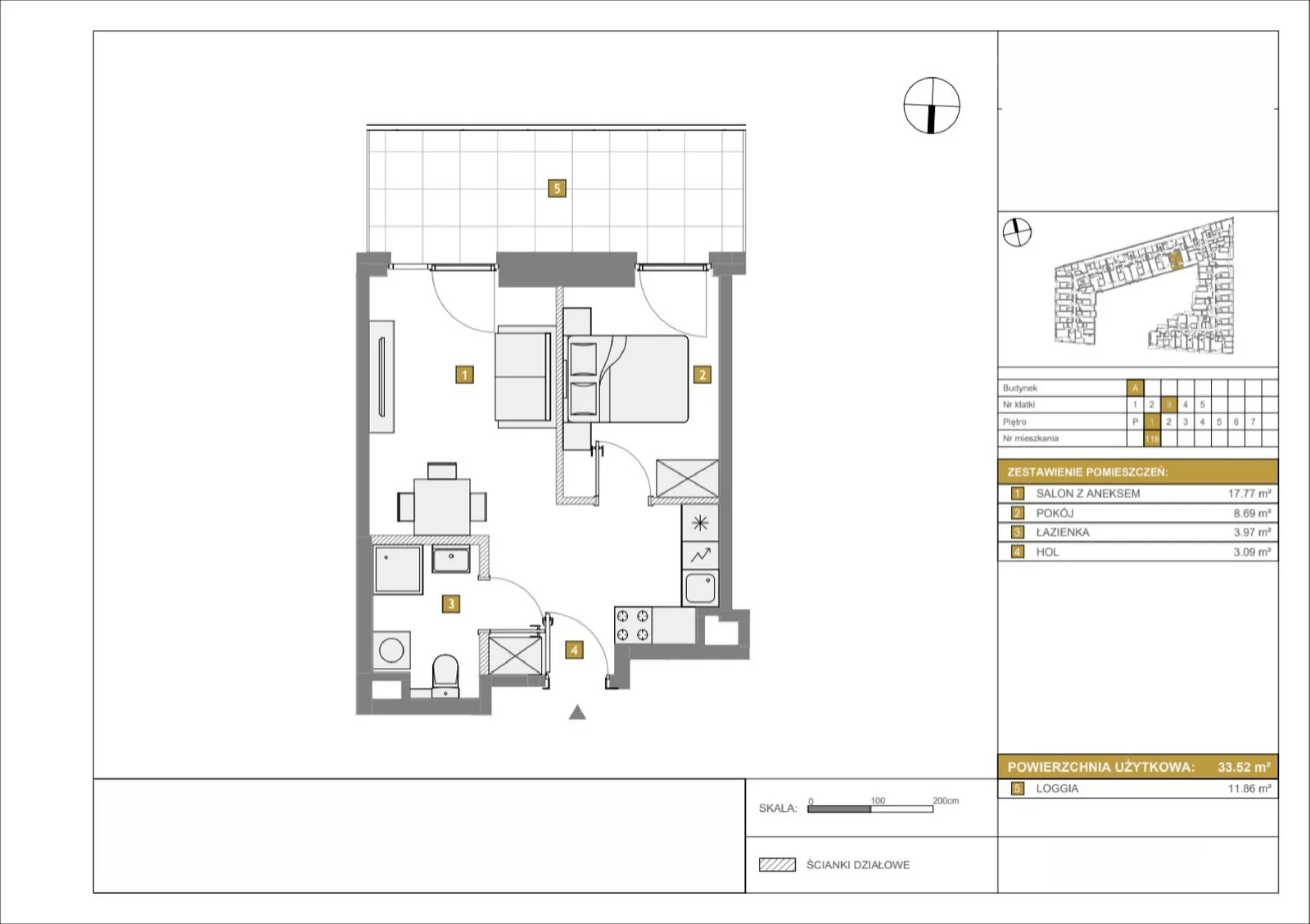 Floor plan: Apartment no. A118
