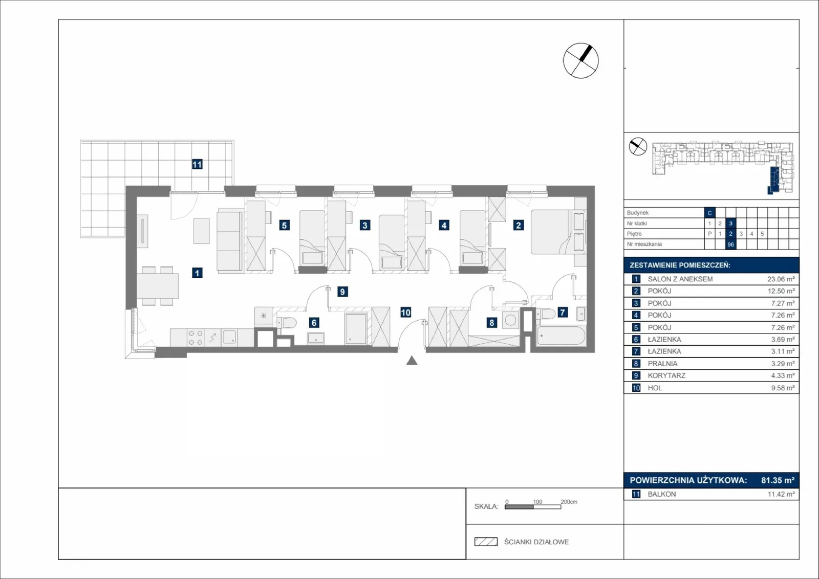 Floor plan: Apartment no. C96