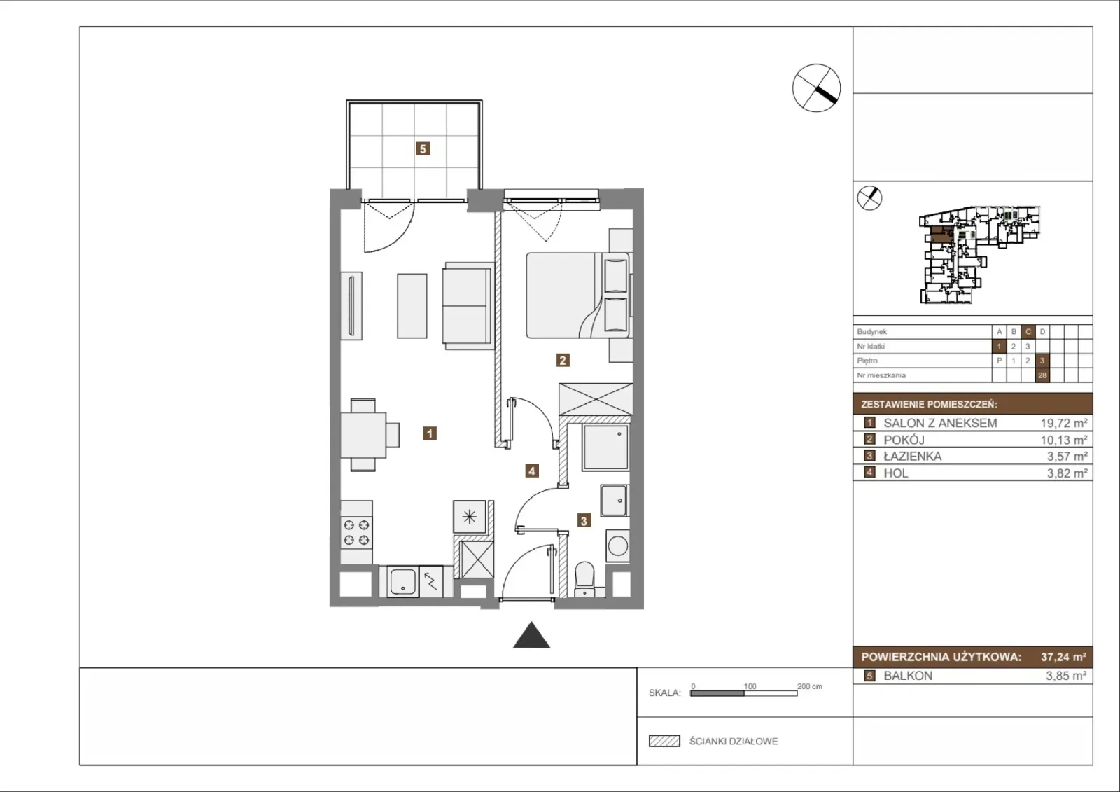 Floor plan: Apartment no. C28