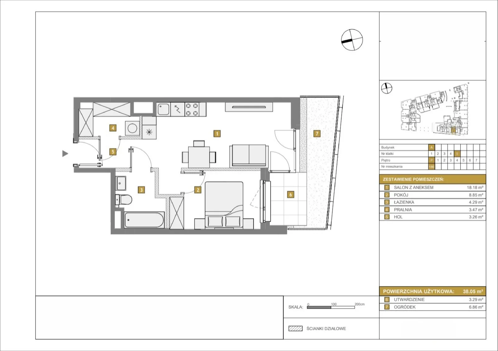 Floor plan: Apartment no. A186