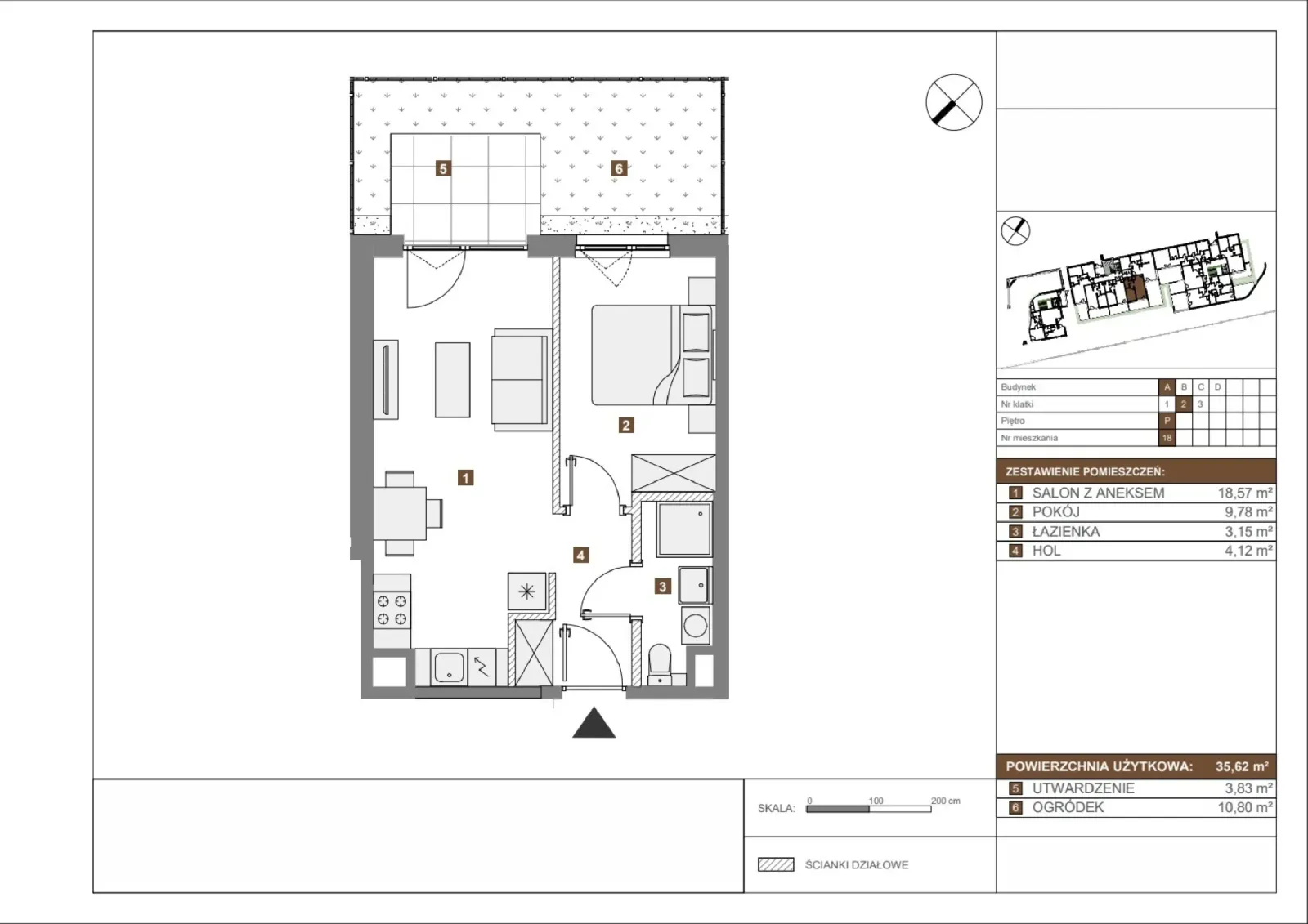 Floor plan: Apartment no. A18