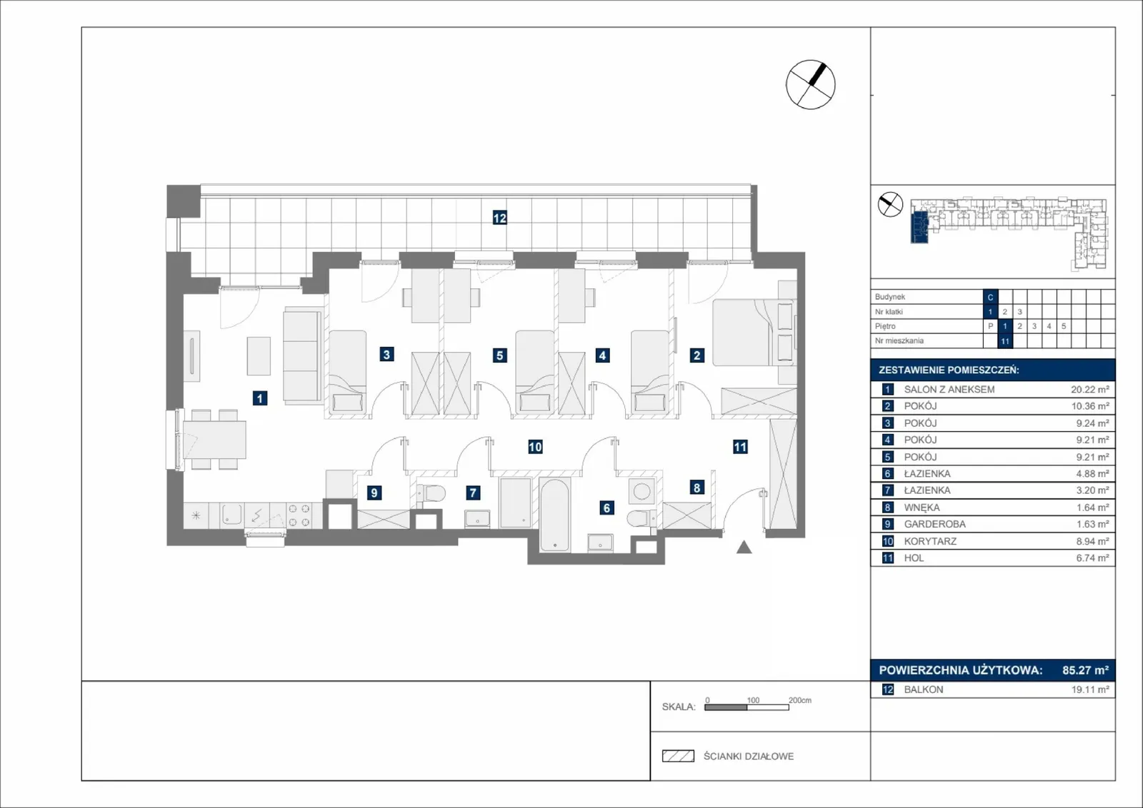Floor plan: Apartment no. C11