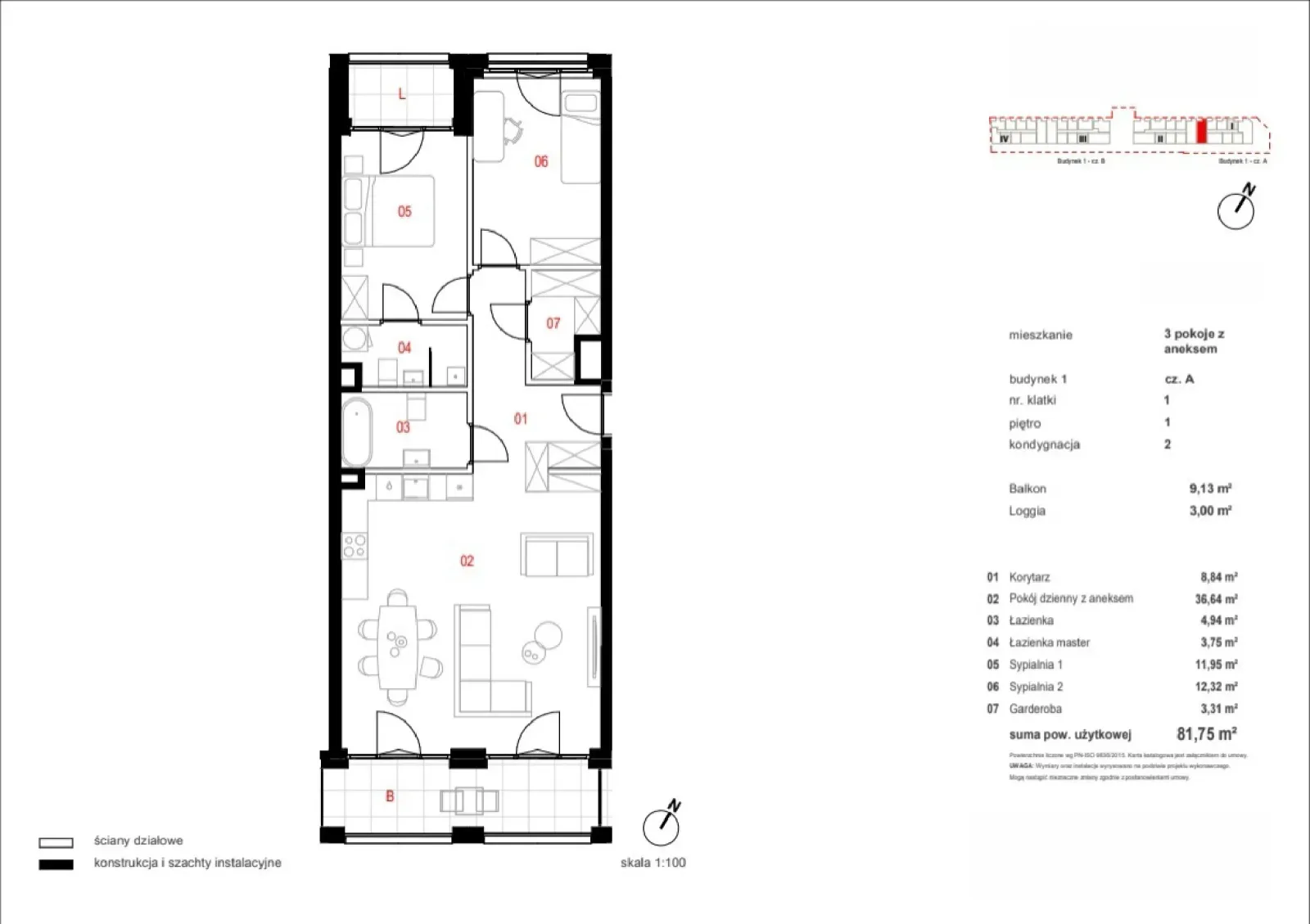 Floor plan: Apartment no. A/01/01/005