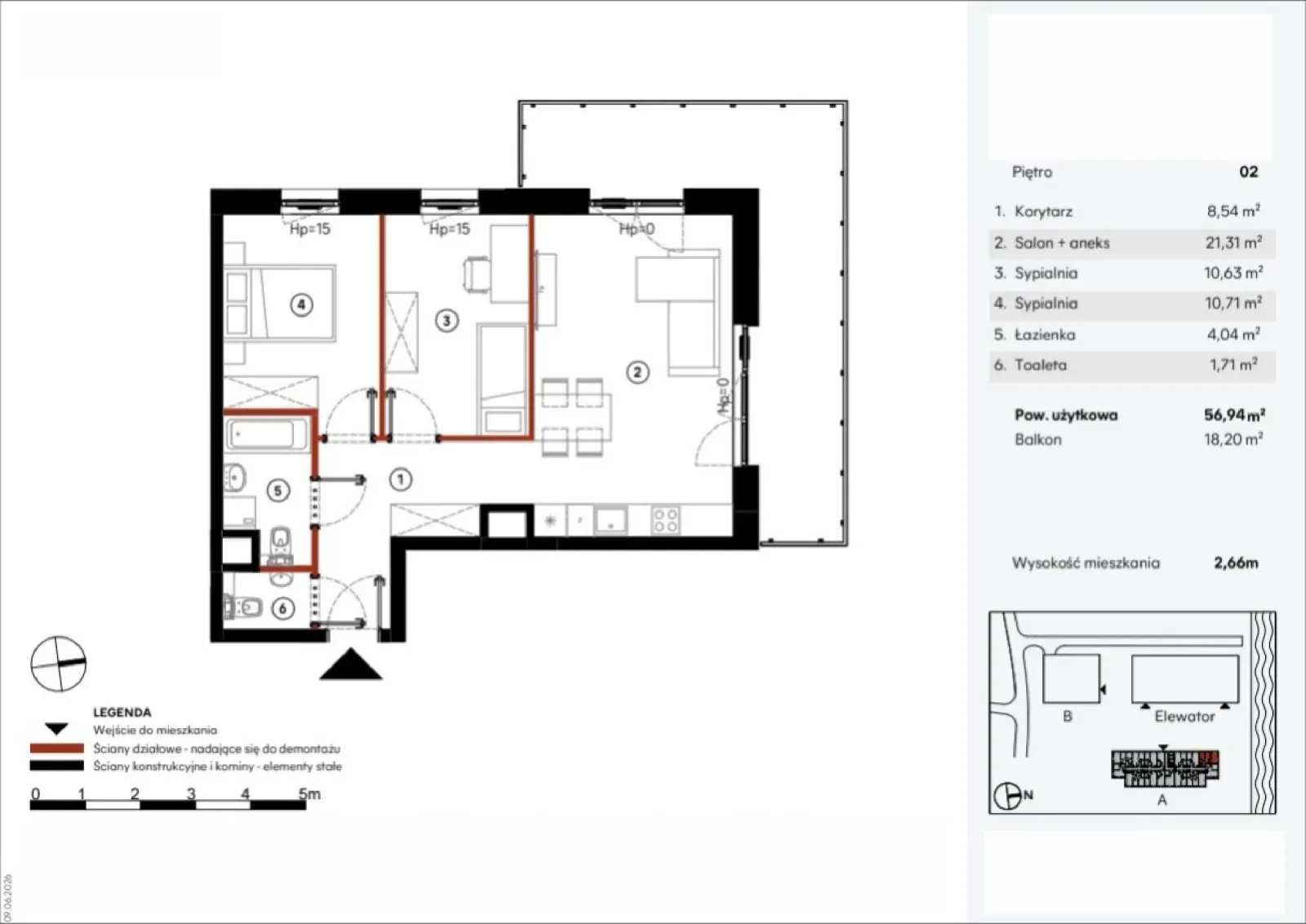 Floor plan: Apartment no. A.2.3
