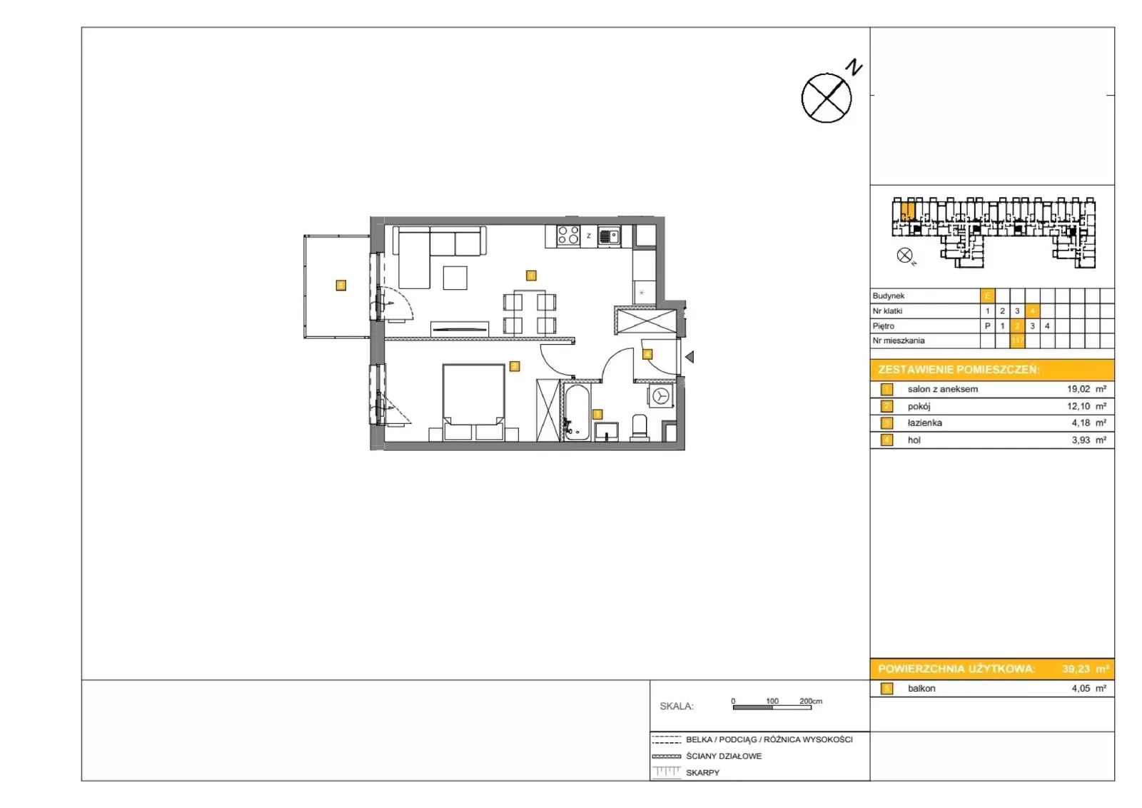 Floor plan: Apartment no. E117