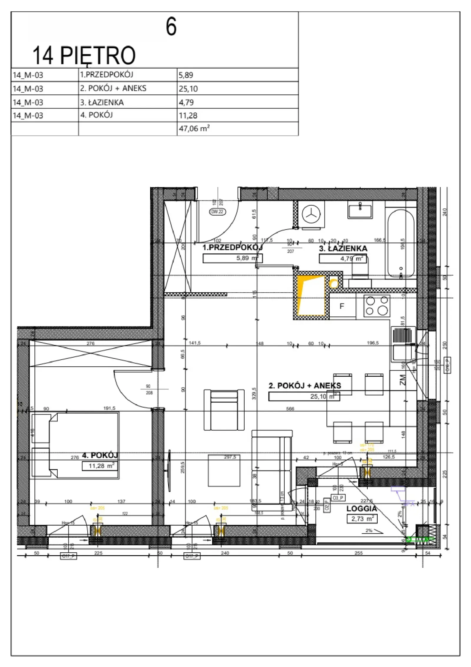 Floor plan: Apartment no. B136