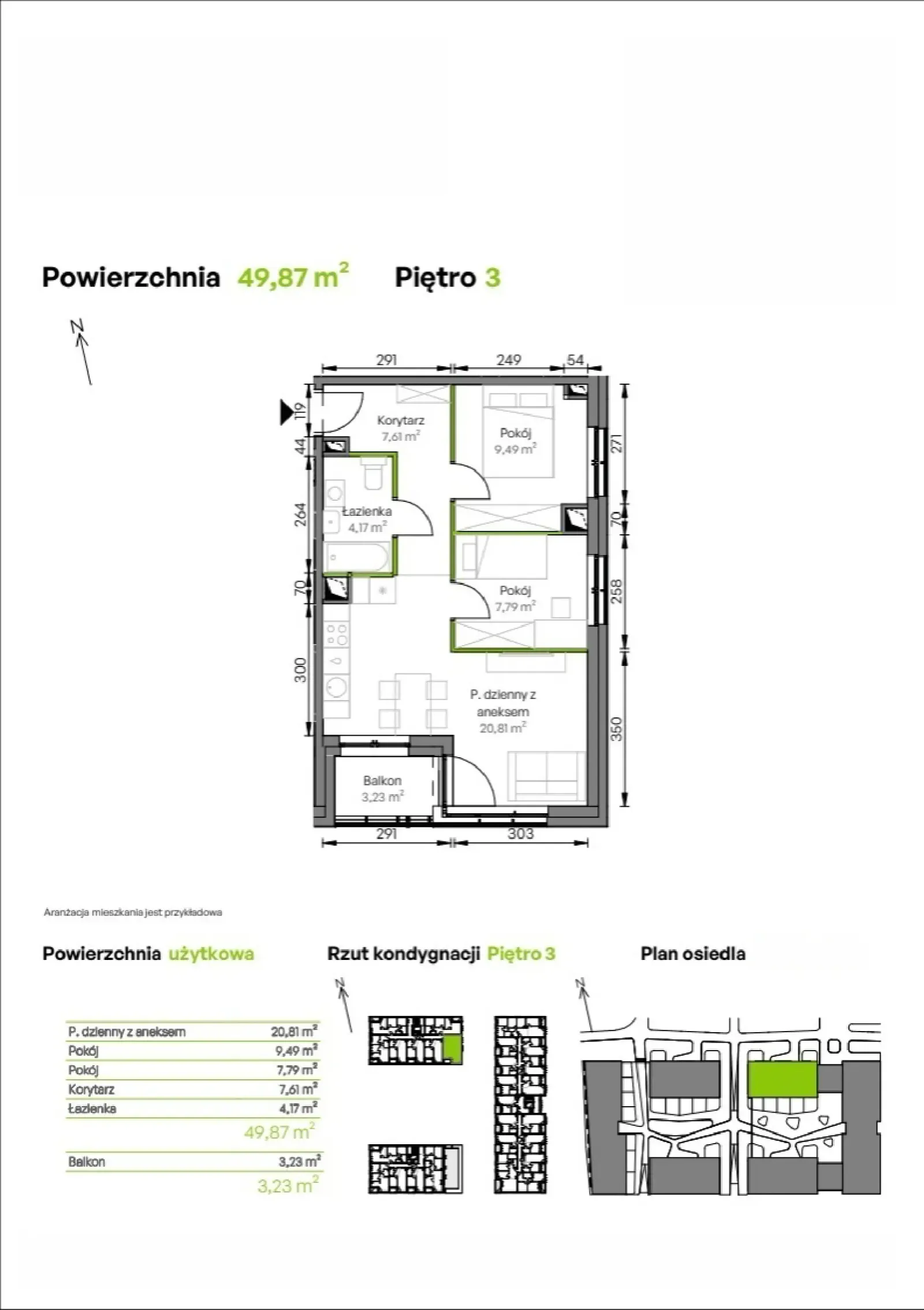 Rzut: Lokal D1/03/21, 3 pok.