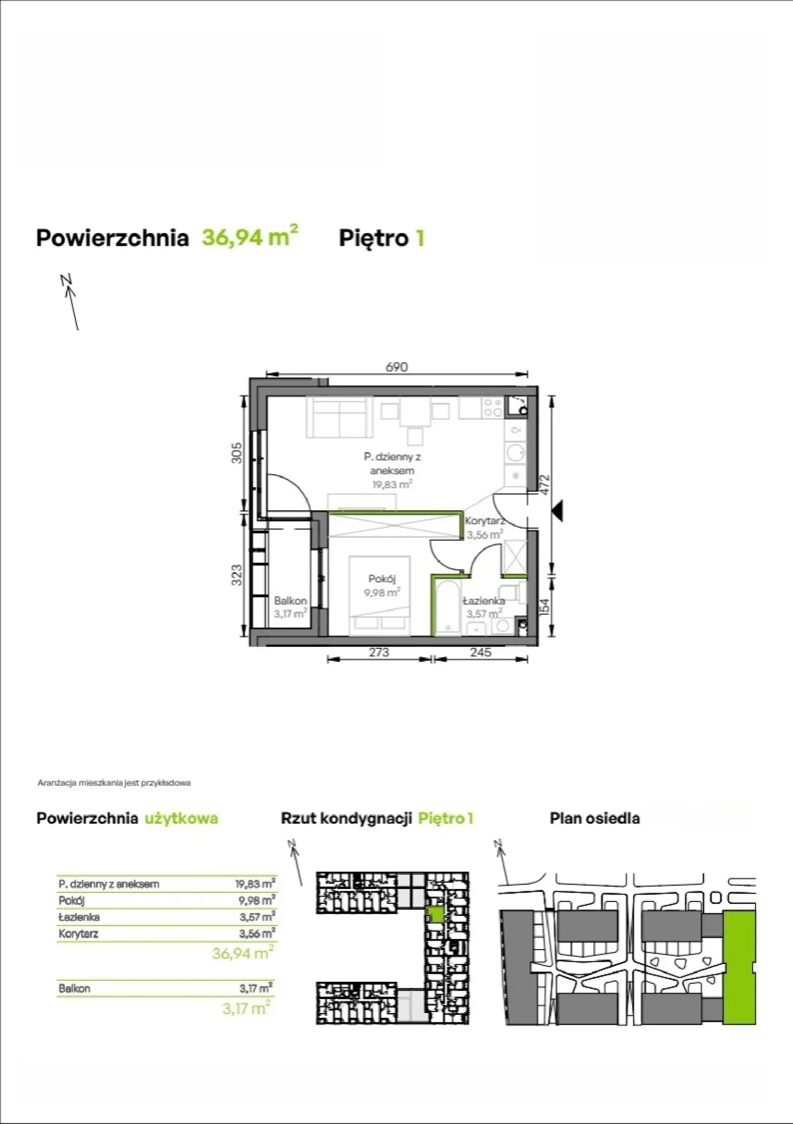 Rzut: Lokal D2/01/10, 2 pok.