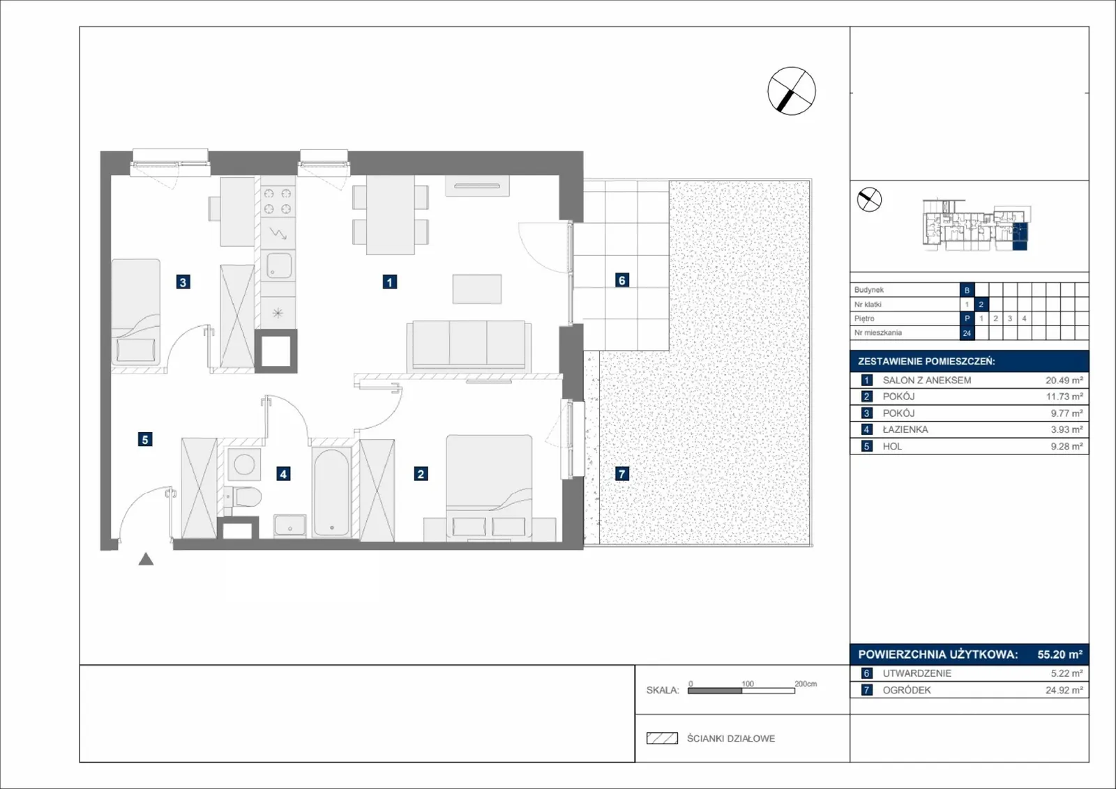 Floor plan: Apartment no. B24