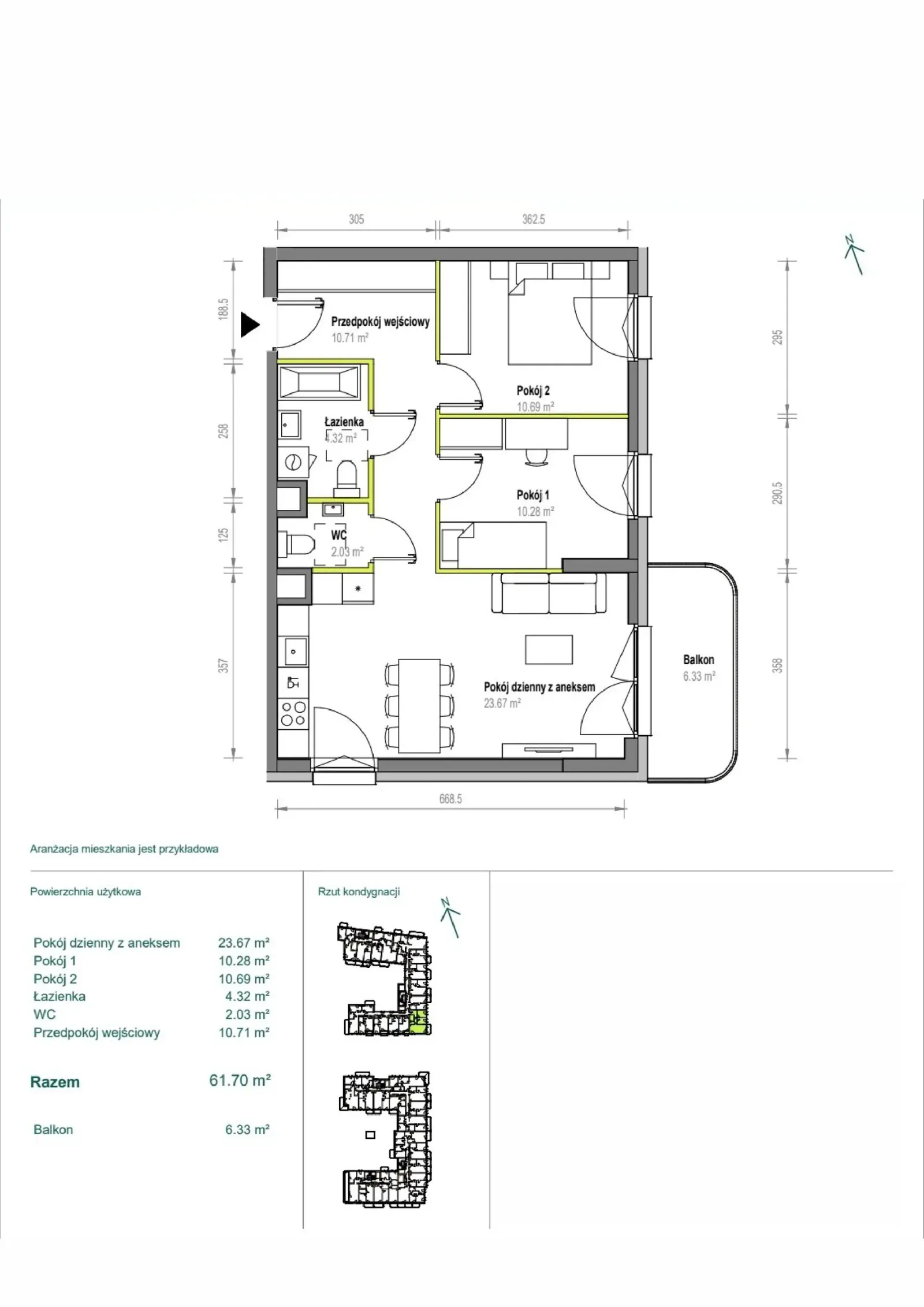 Floor plan: Apartment no. A/2/34