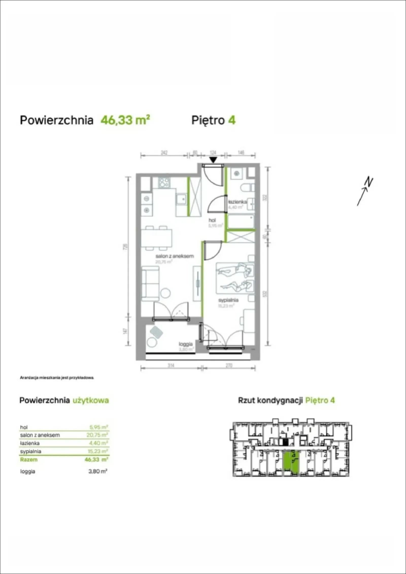 Rzut: Lokal 4/A/03, 2 pok.