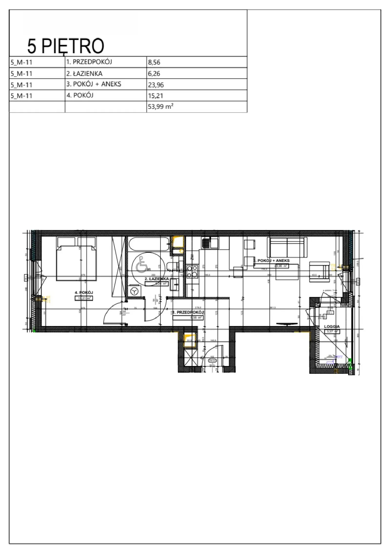 Floor plan: Apartment no. B53