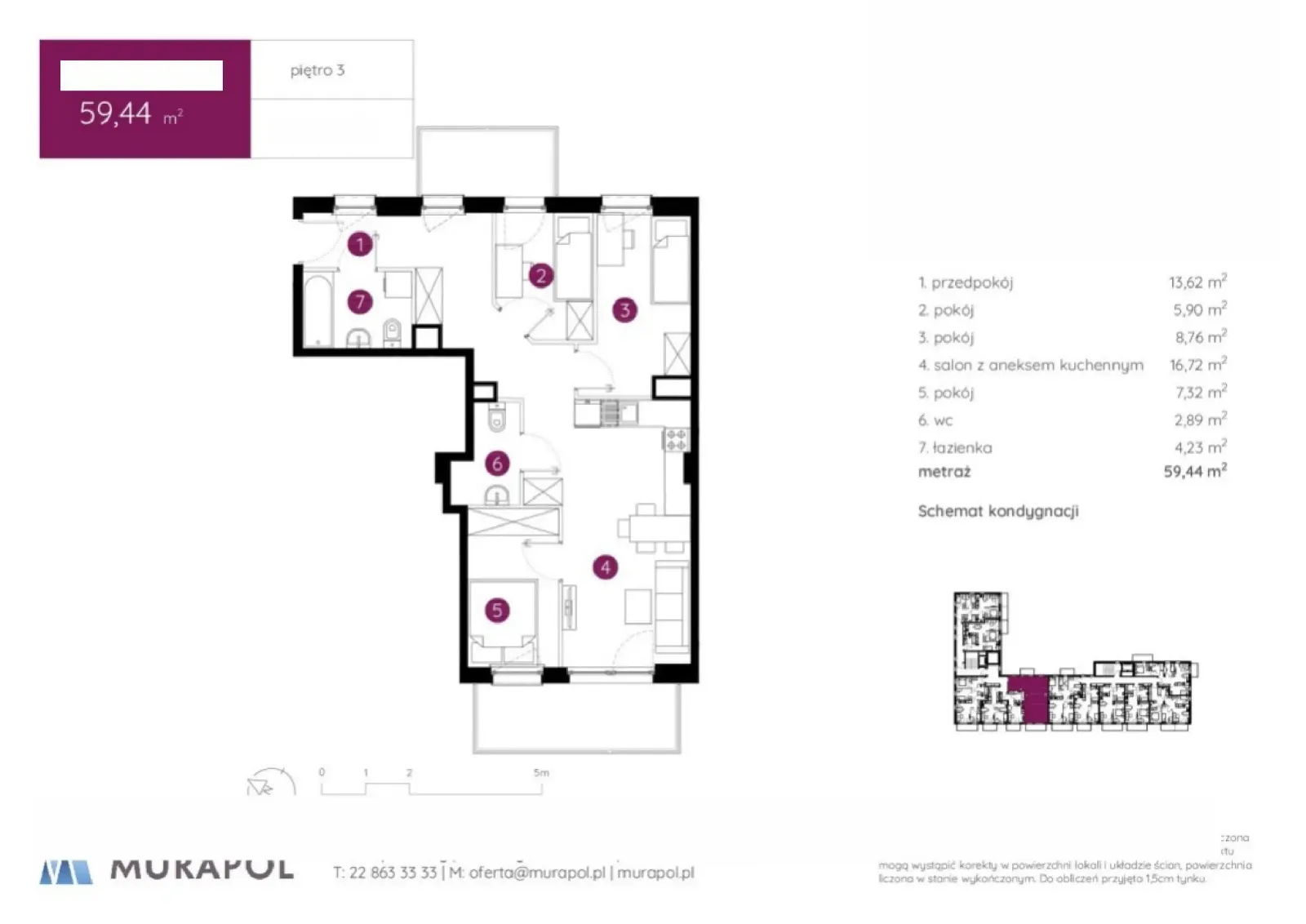 Floor plan: Apartment no. 4.B.3.01