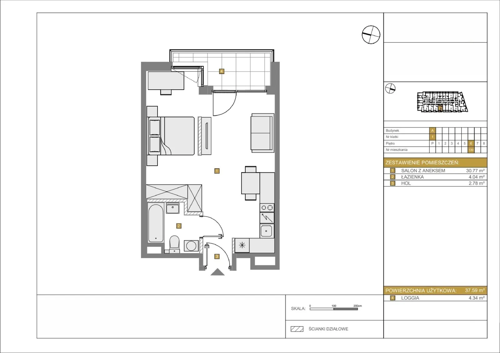 Floor plan: Apartment no. A130