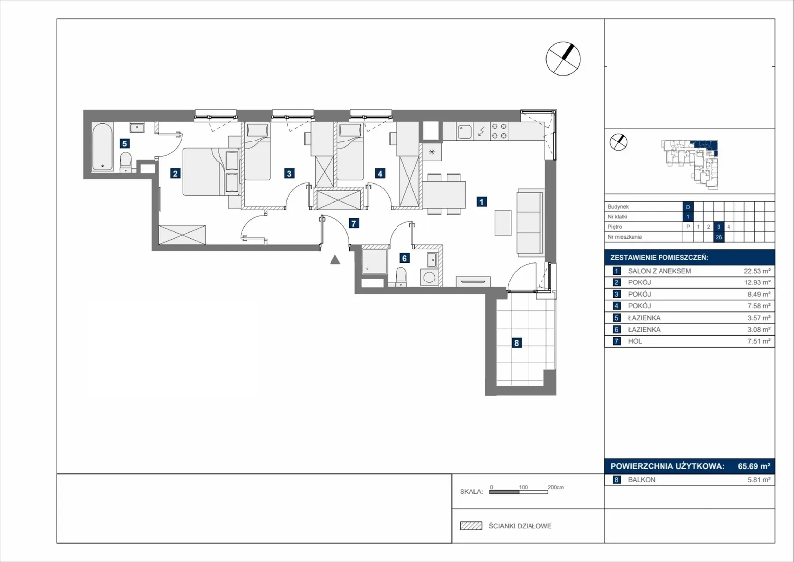 Floor plan: Apartment no. D26