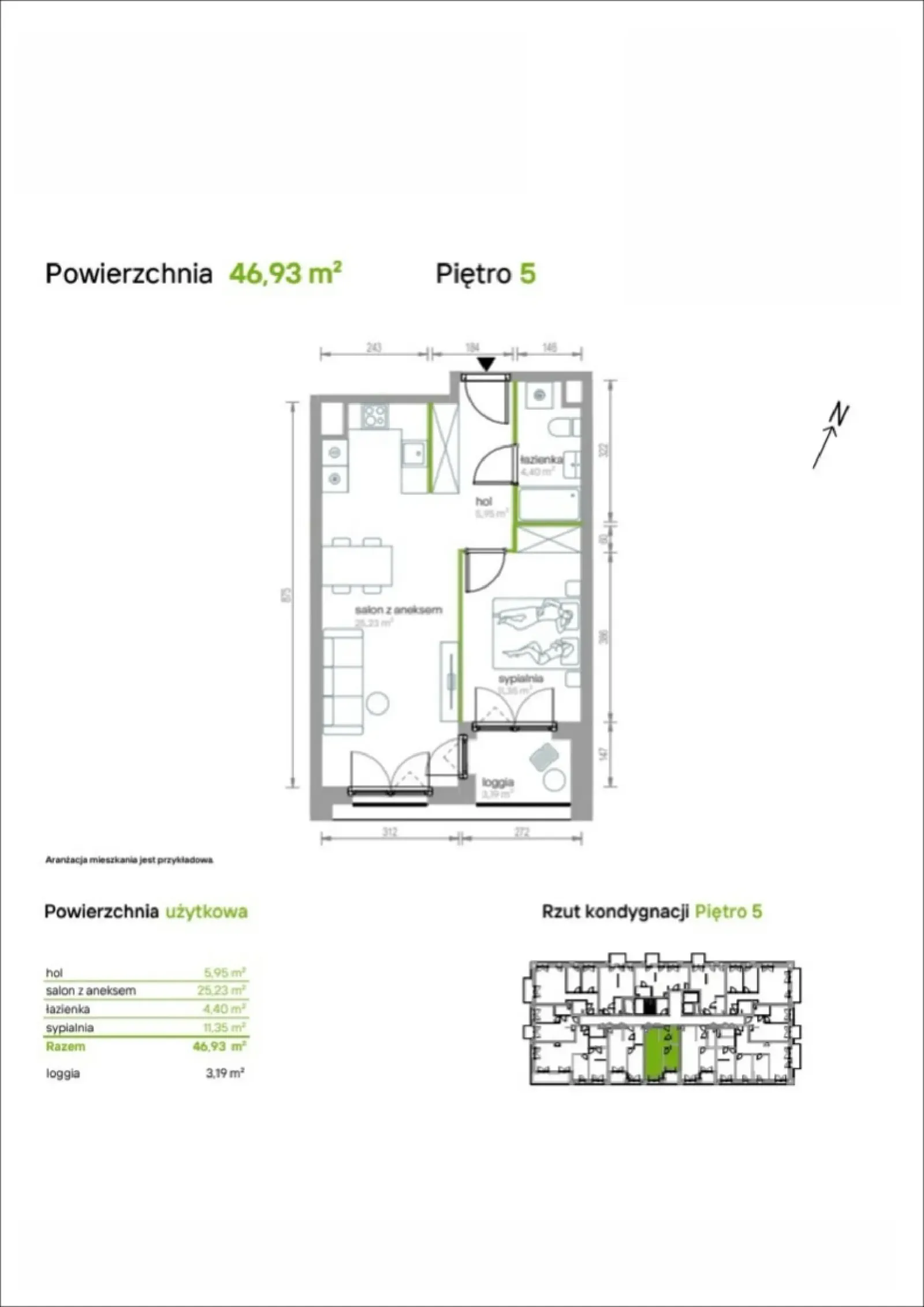 Rzut: Lokal 5/A/03, 2 pok.