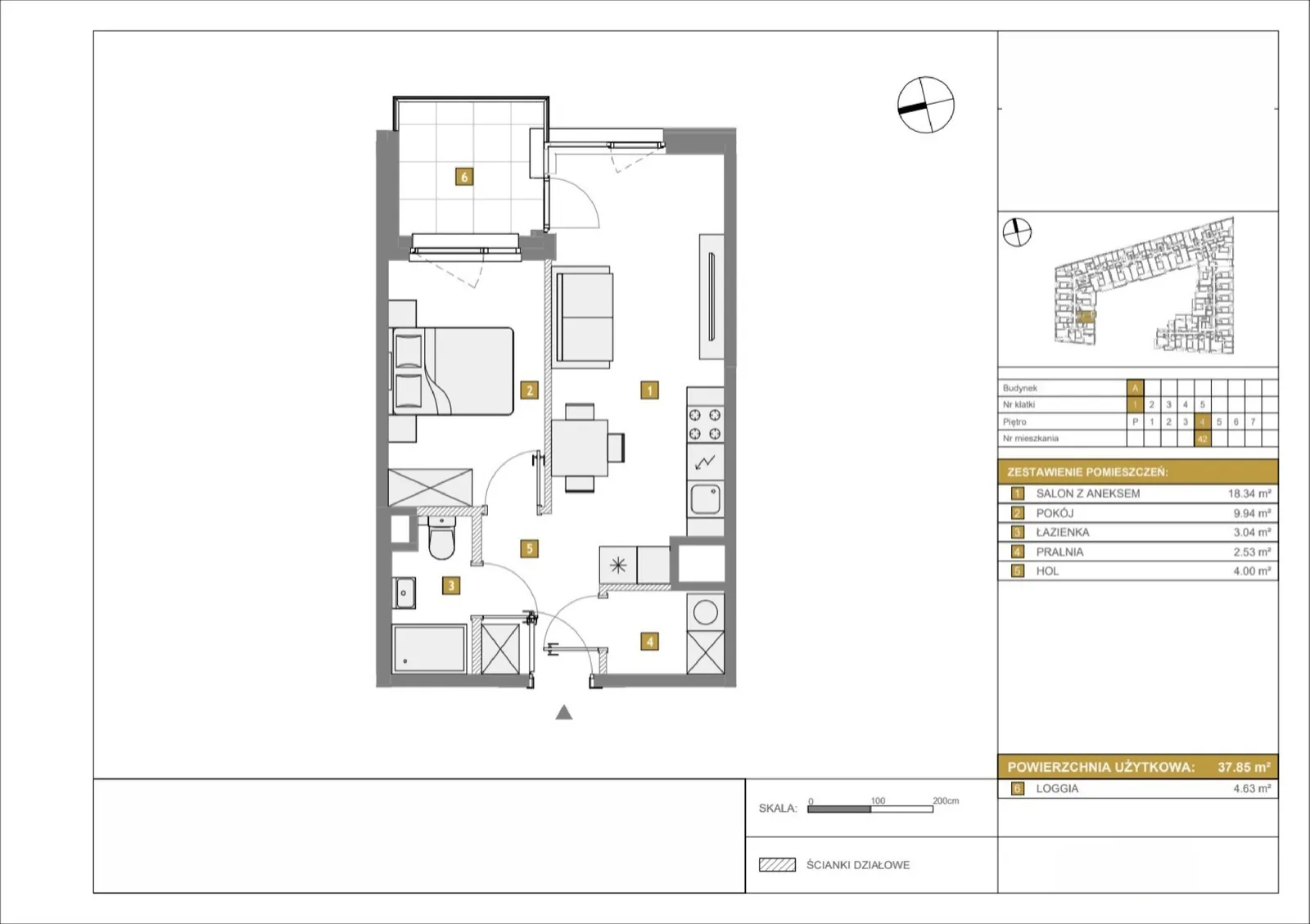 Floor plan: Apartment no. A42