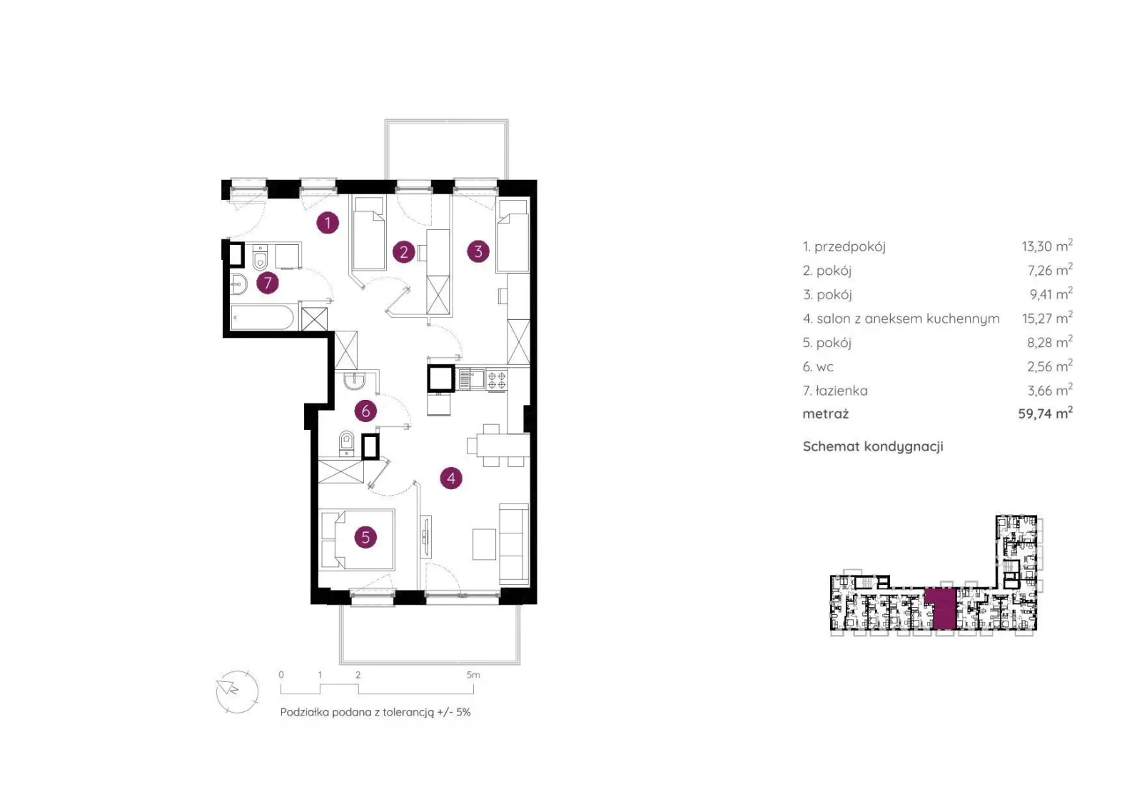 Floor plan: Apartment no. 3.B.4.01